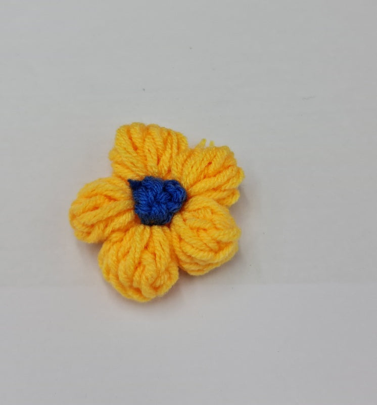 Stitch on Crochet Flower Motif