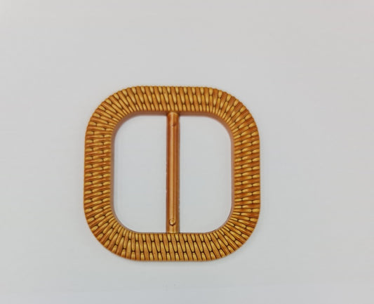 Wooden-Look Square Weave Buckle (Tan) (50mm inner)