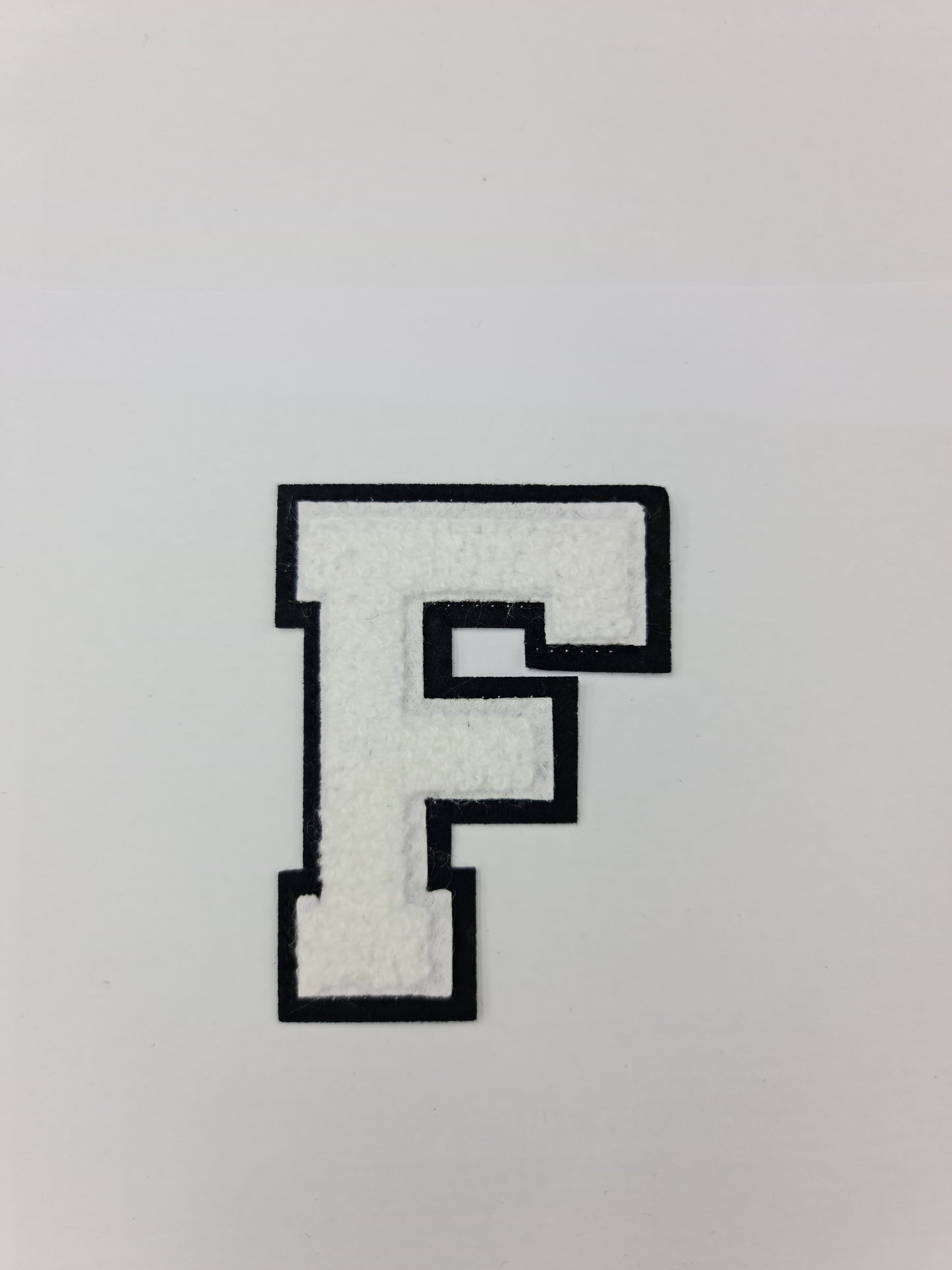 Towel Embroidered Iron On Alphabets (8cm) (WHITE)