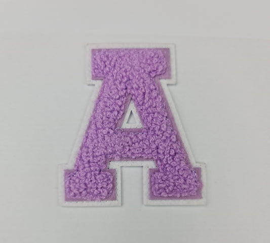 Towel Embroidered Iron On Alphabets (8cm) (LILAC)