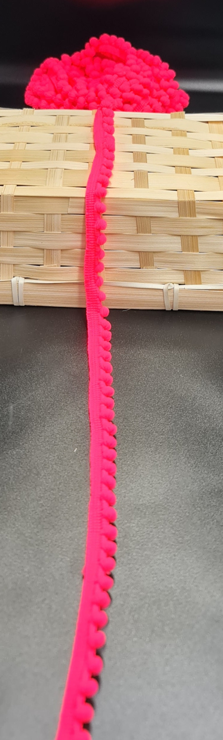 Pom Pom Braid (SMALL) (Cerise) (13mm) (SOLD PER METER)