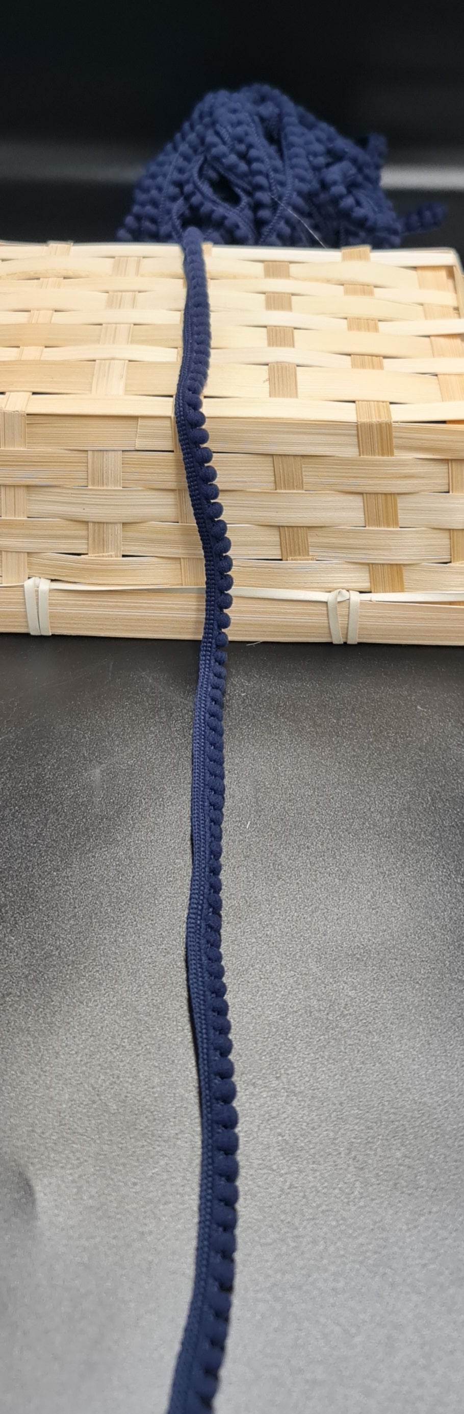 Pom Pom Braid (SMALL) (Navy) (8mm) (SOLD PER METER)