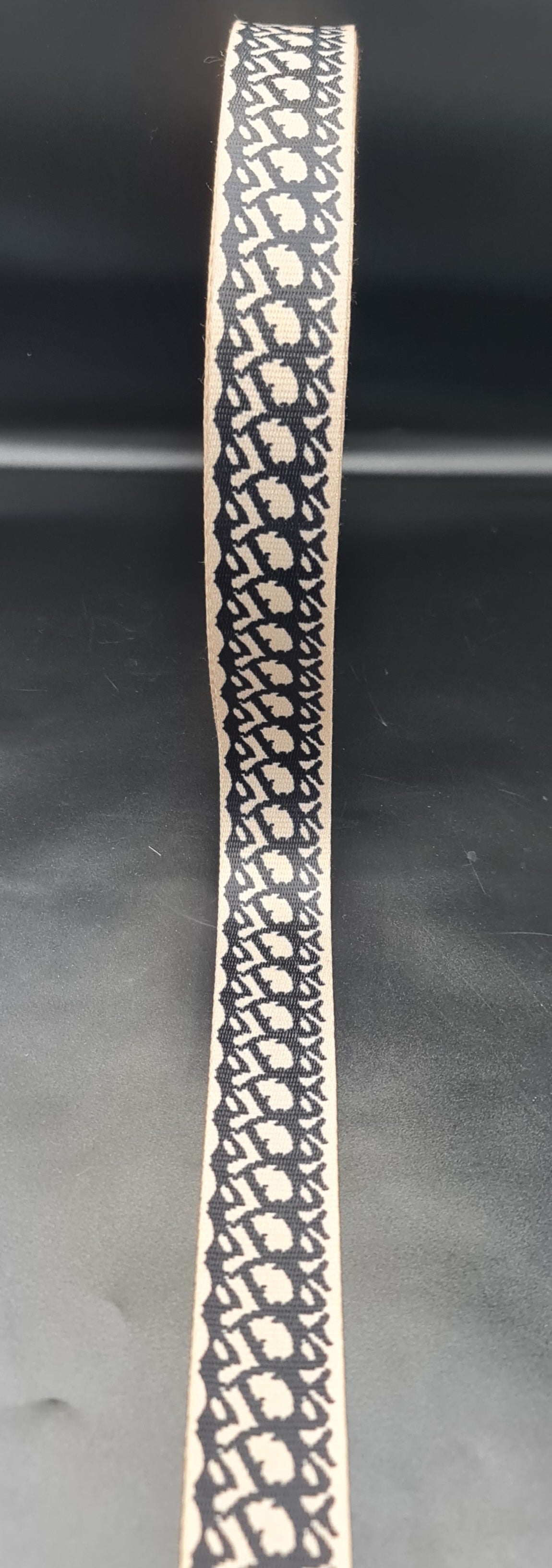 Webbing (Stone/Black) (38mm) (SOLD PER METER)