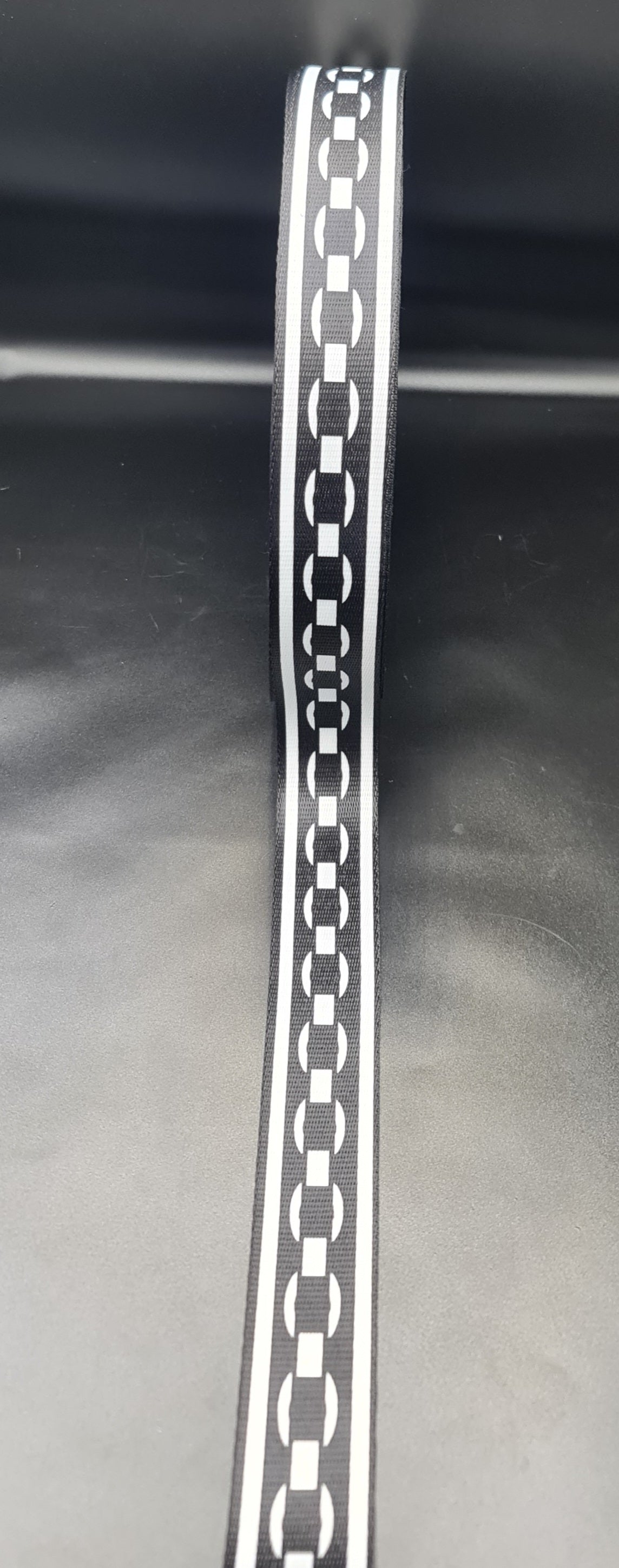 Fancy Webbing (Black & White) (38mm) (SOLD PER METER)