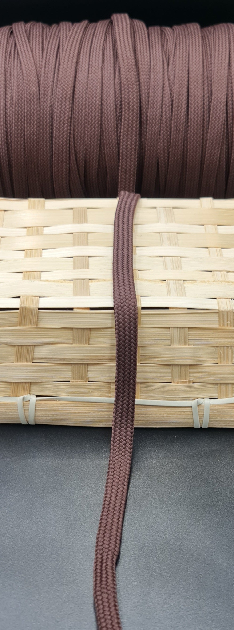 Draw Cord (Flat) (BROWN) (10mm) (SOLD PER METER)