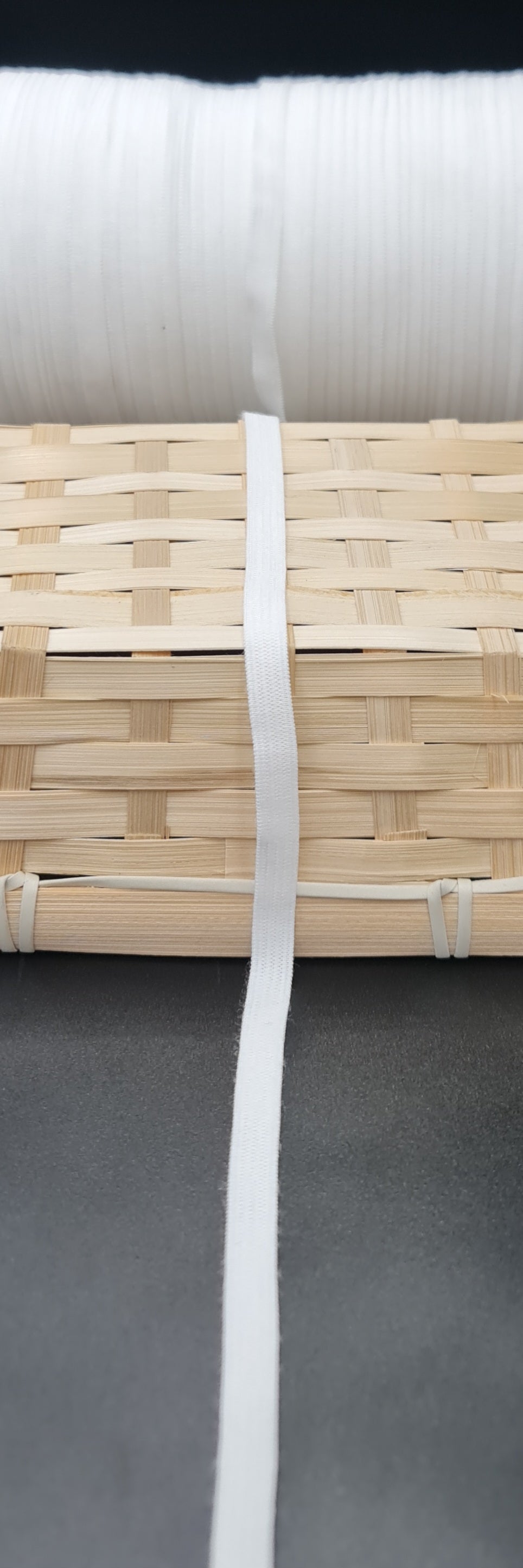 Medium Pull Elastic (BLACK & WHITE) (Size: 10mm) (SOLD PER METER AND ROLL)