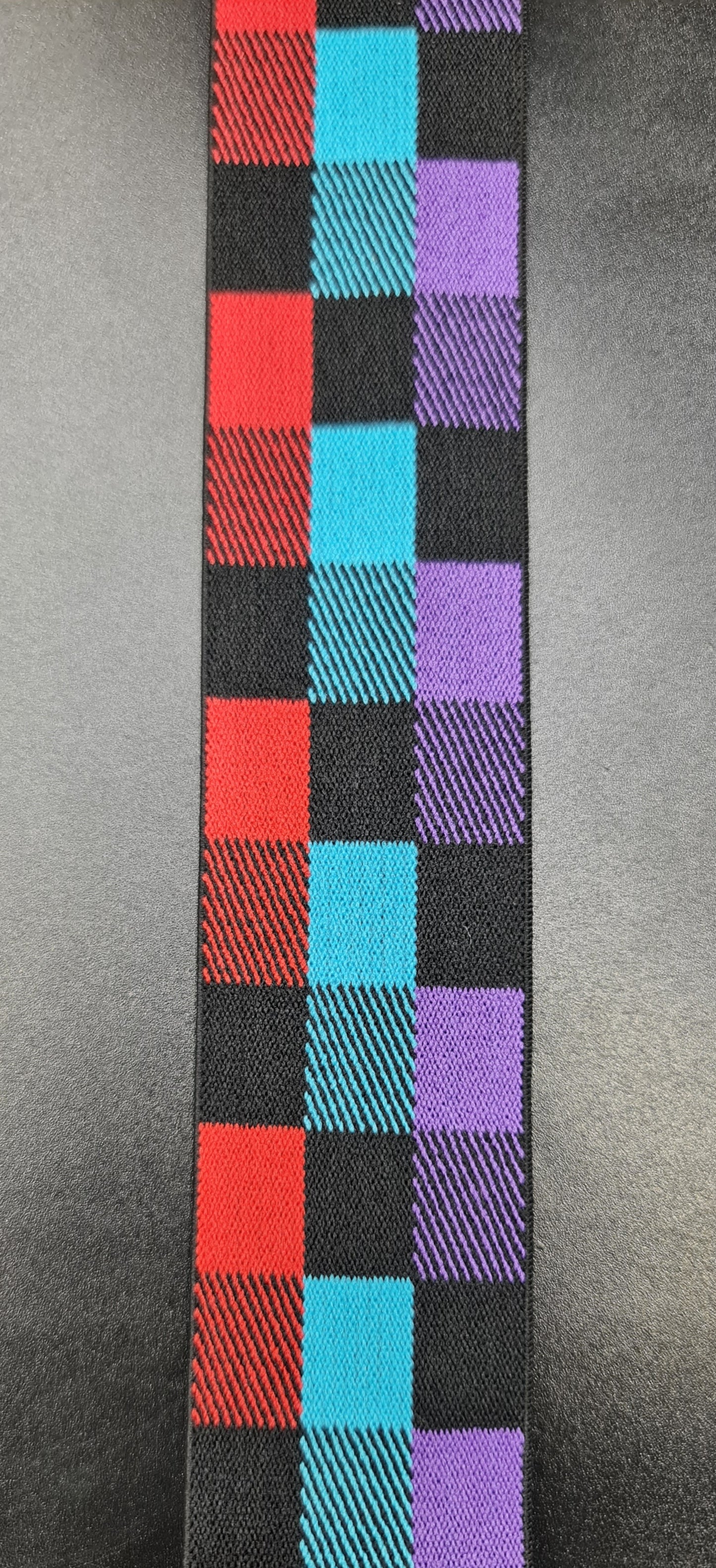 Checked Elastic (MULTI COLOURED) (4cm) (SOLD PER METER)
