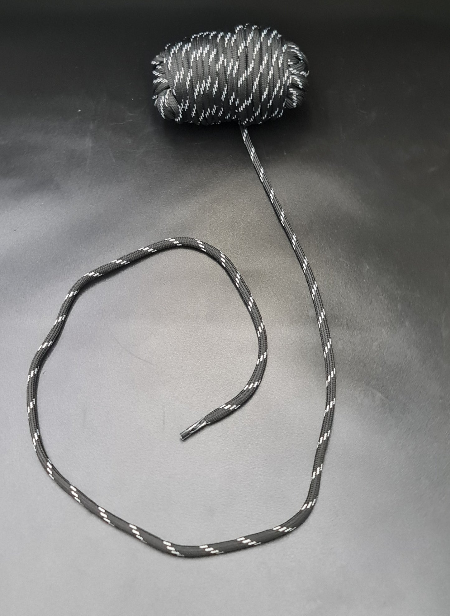 2 Toned Filler Cord (Tubular) (BLACK & GREY) (6mm) (SOLD PER METER)