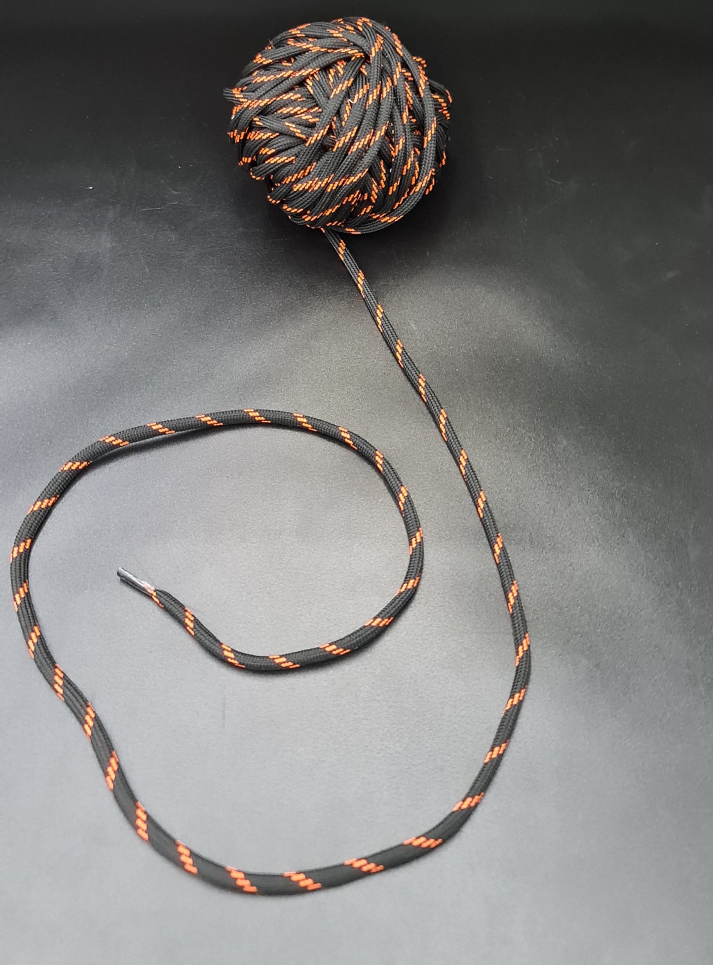2 Toned Filler Cord (Tubular) (BLACK & ORANGE) (6mm) (SOLD PER METER)