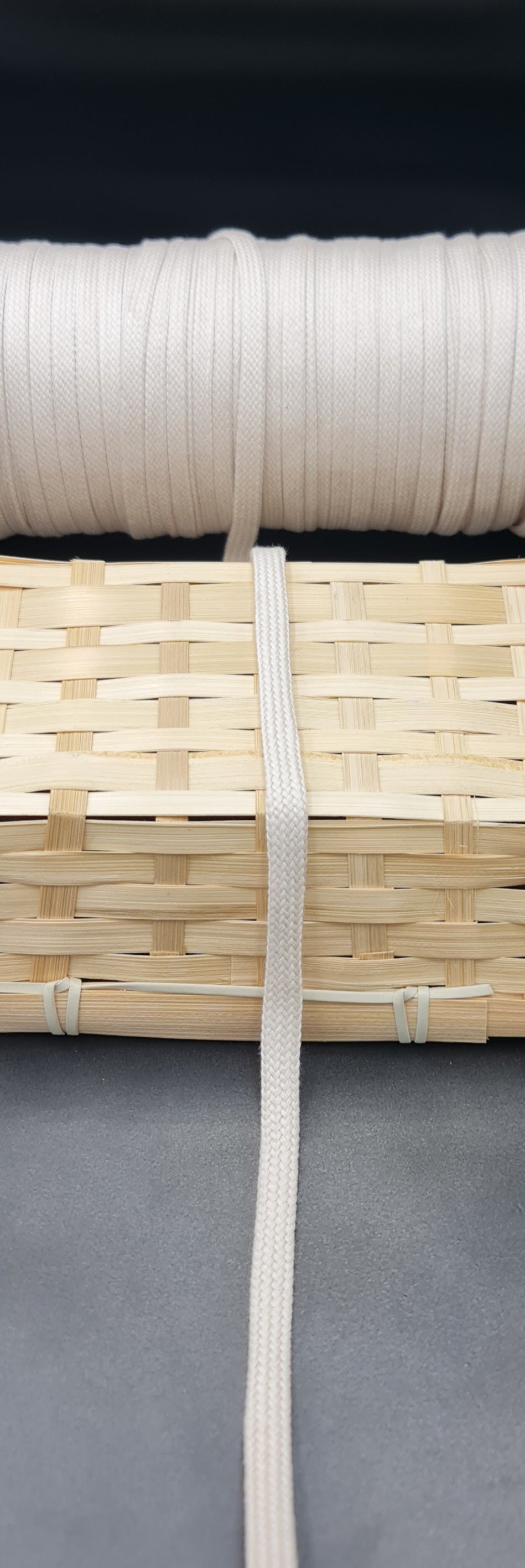 Draw Cord (Flat) (CREAM) (10mm) (SOLD PER METER)