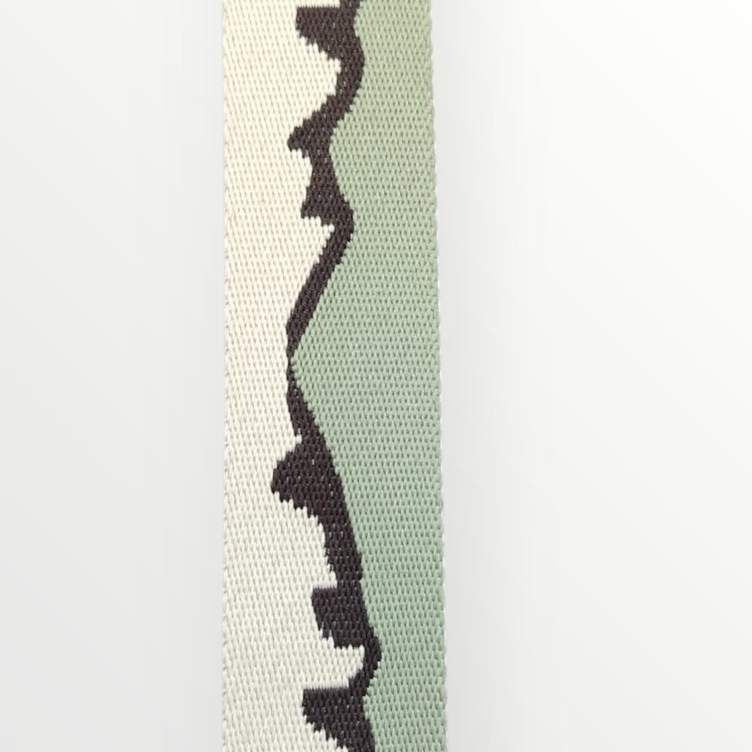 Fancy Webbing - 38mm - Mountain Design - Olive Green/Chocolate/Cream