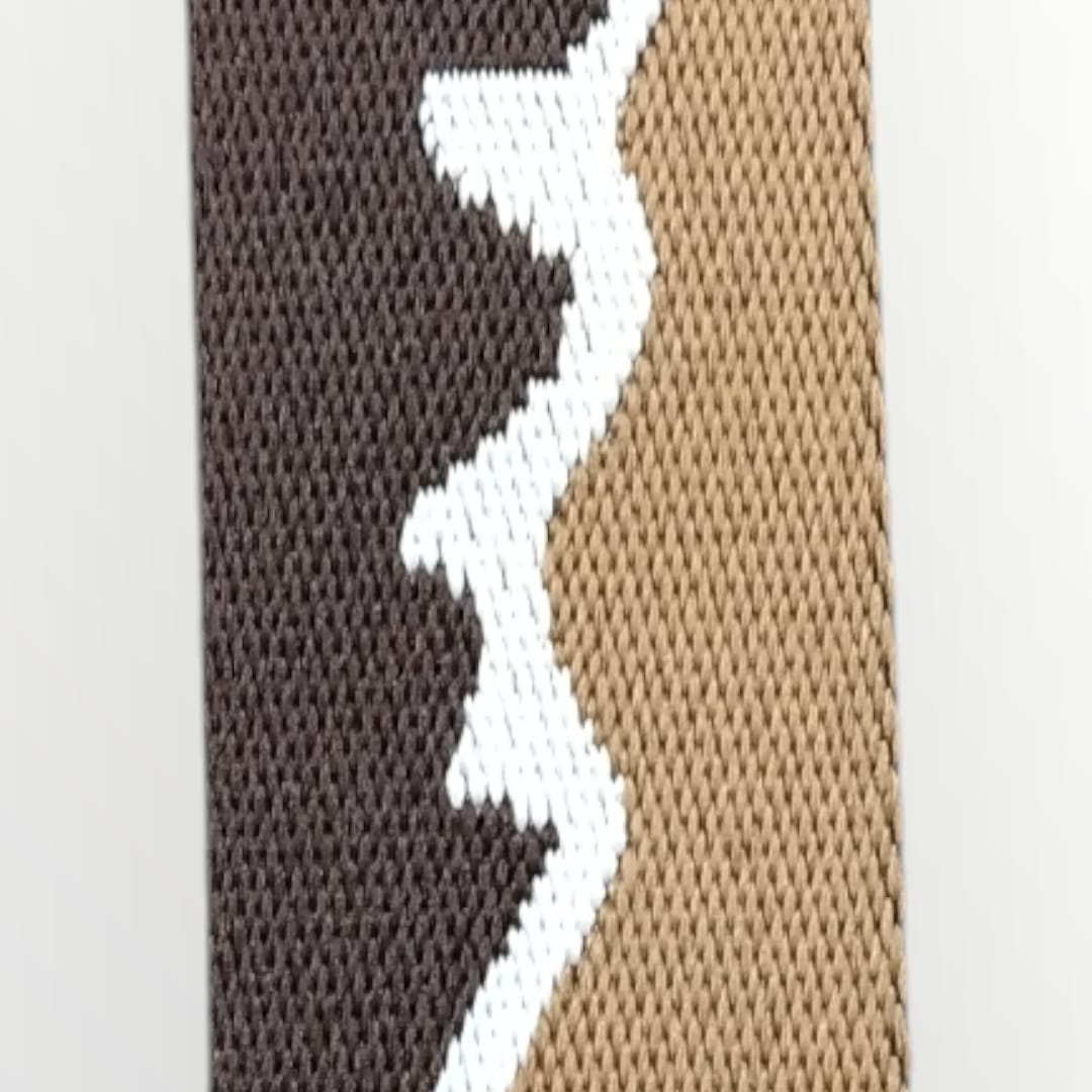 Fancy Webbing - 38mm - Mountain Design - Chocolate/White/Brown