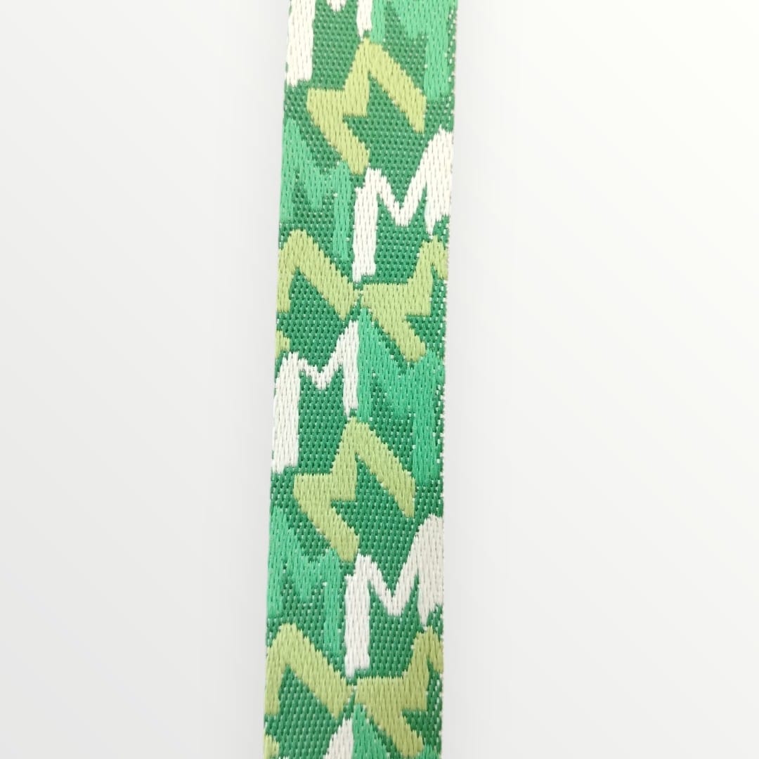 Fancy Webbing - 38mm - M Design - Green/Emerald/Cream