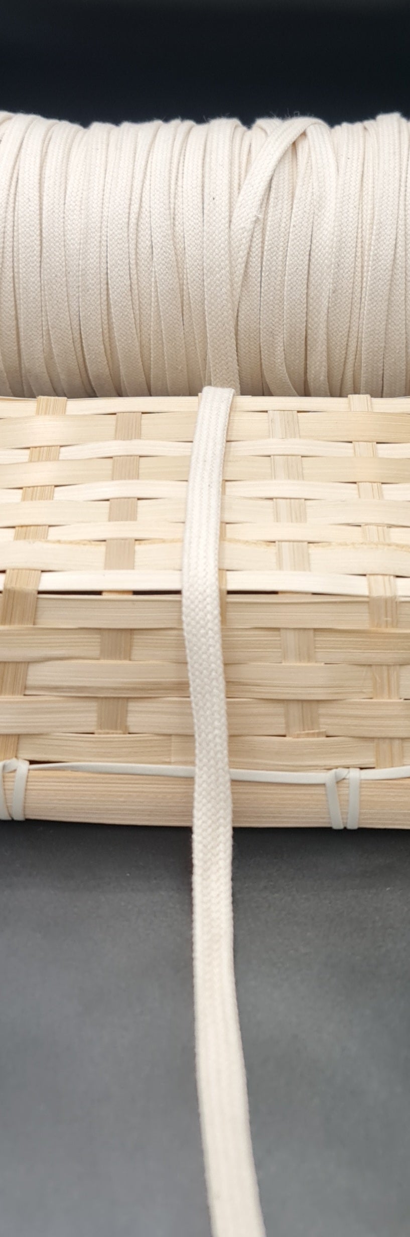 Draw Cord (Flat) (NATURAL) (10mm) (SOLD PER METER)