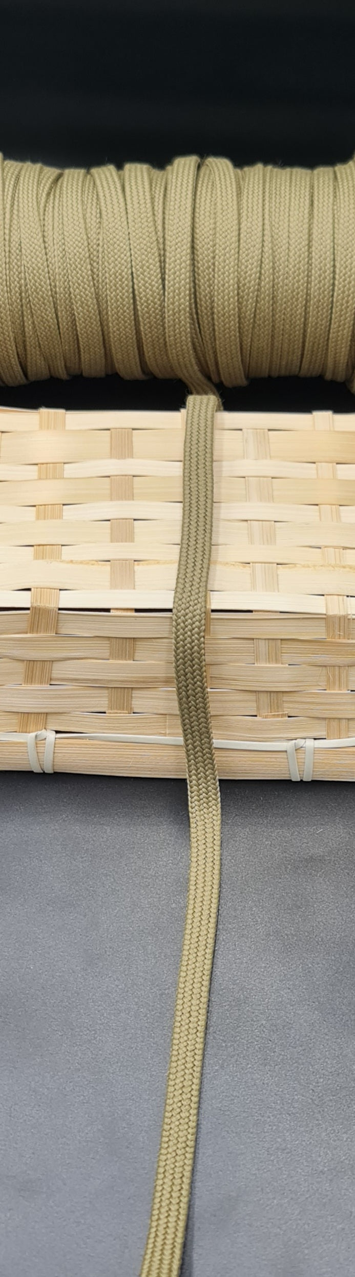 Draw Cord (Flat) (OLIVE) (10mm) (SOLD PER METER)