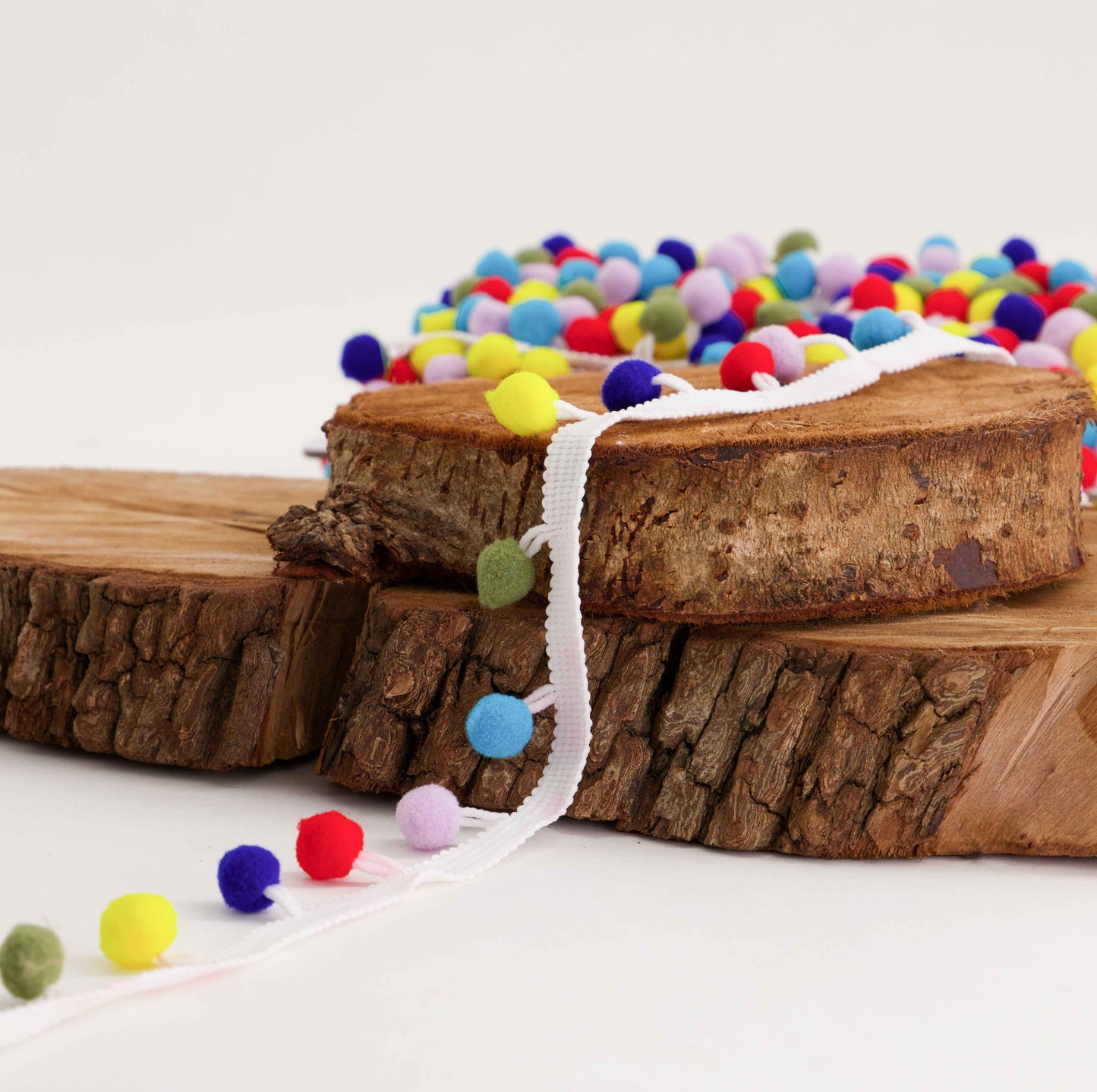 Pom Pom Braid (Multi Coloured) (2cm) (SOLD PER METER)