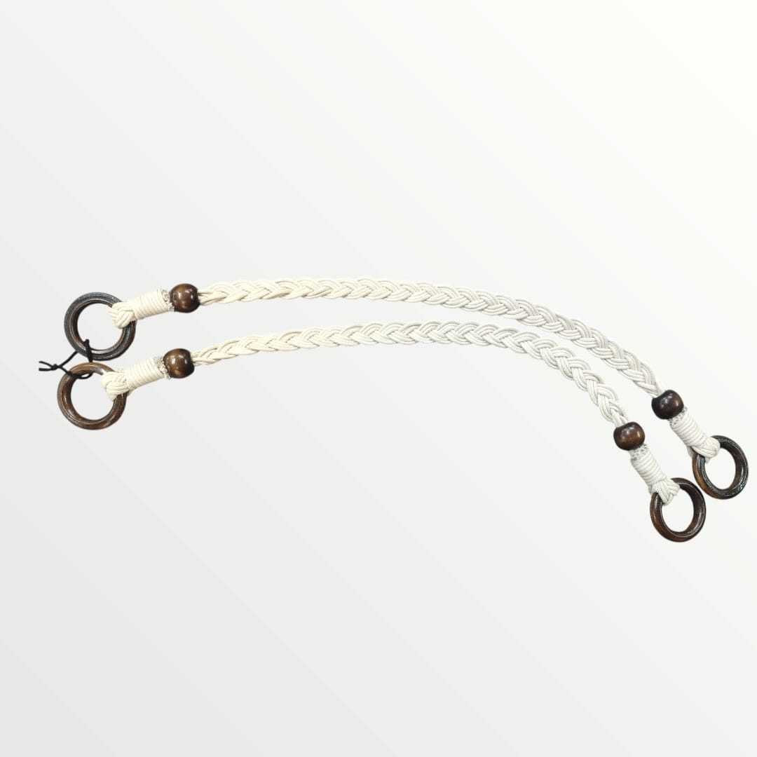 Hand Woven Bag Handle (Wax Rope Material) - 48cm Length - 3cm Inner O Ring
