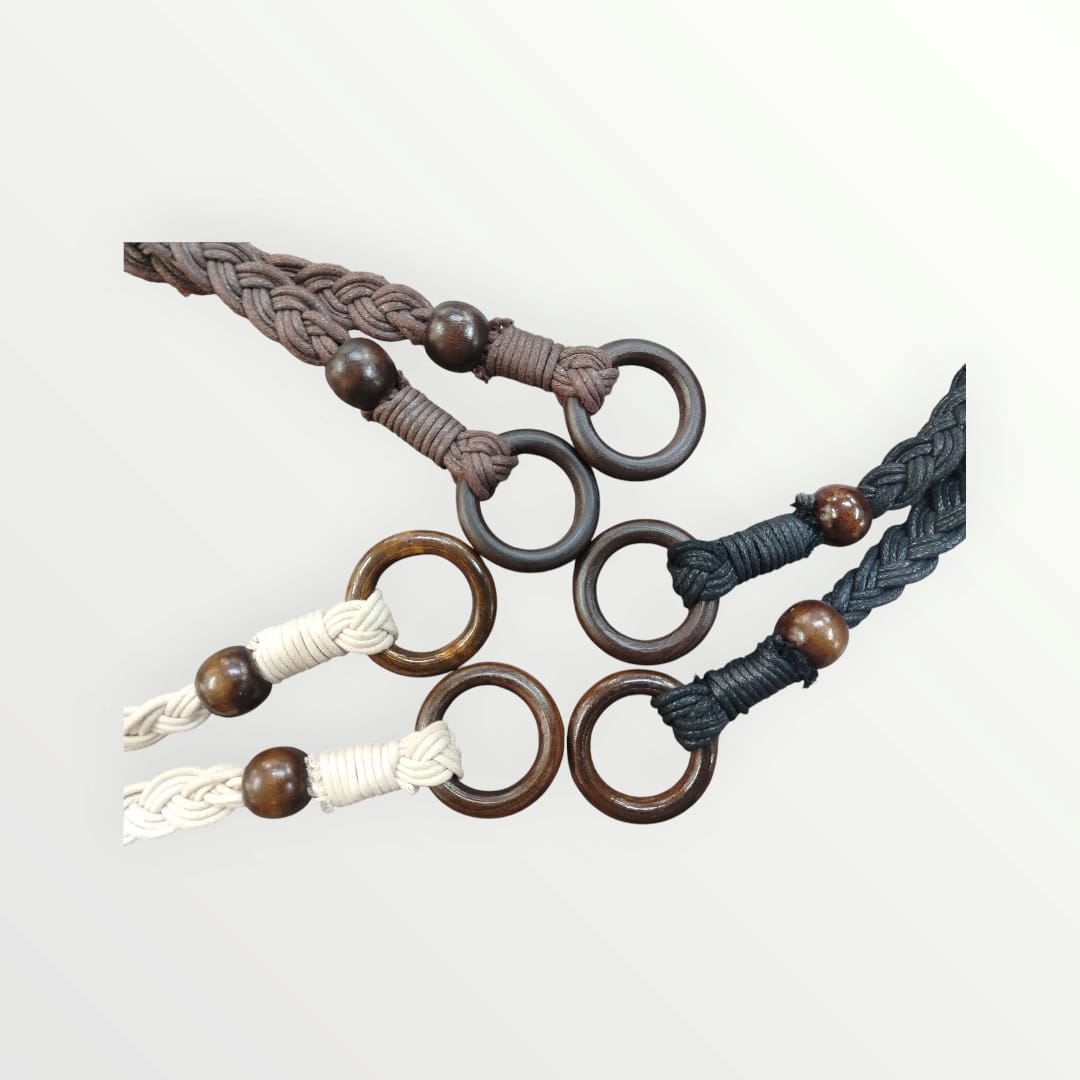 Hand Woven Bag Handle (Wax Rope Material) - 48cm Length - 3cm Inner O Ring
