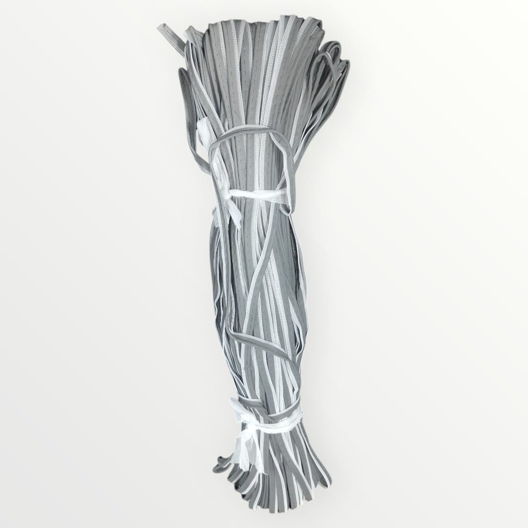 Reflective Piping -10mm - Reflective Silver/White (Sold per 100m Bundle)