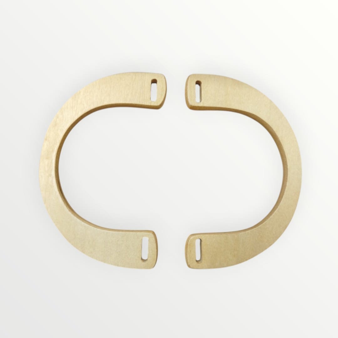 C Shaped Wooden Bag Handles - 15 x 10cm - Natural (SOLD AS SET OF 2)