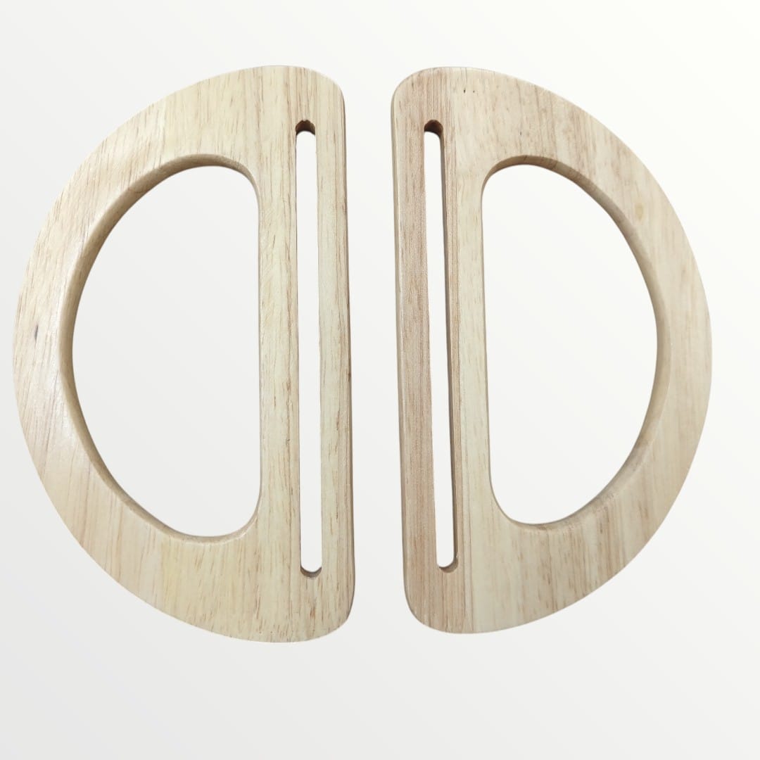Bag Handle - Wooden - 17 x10 cm - (SOLD AS A SET OF 2)
