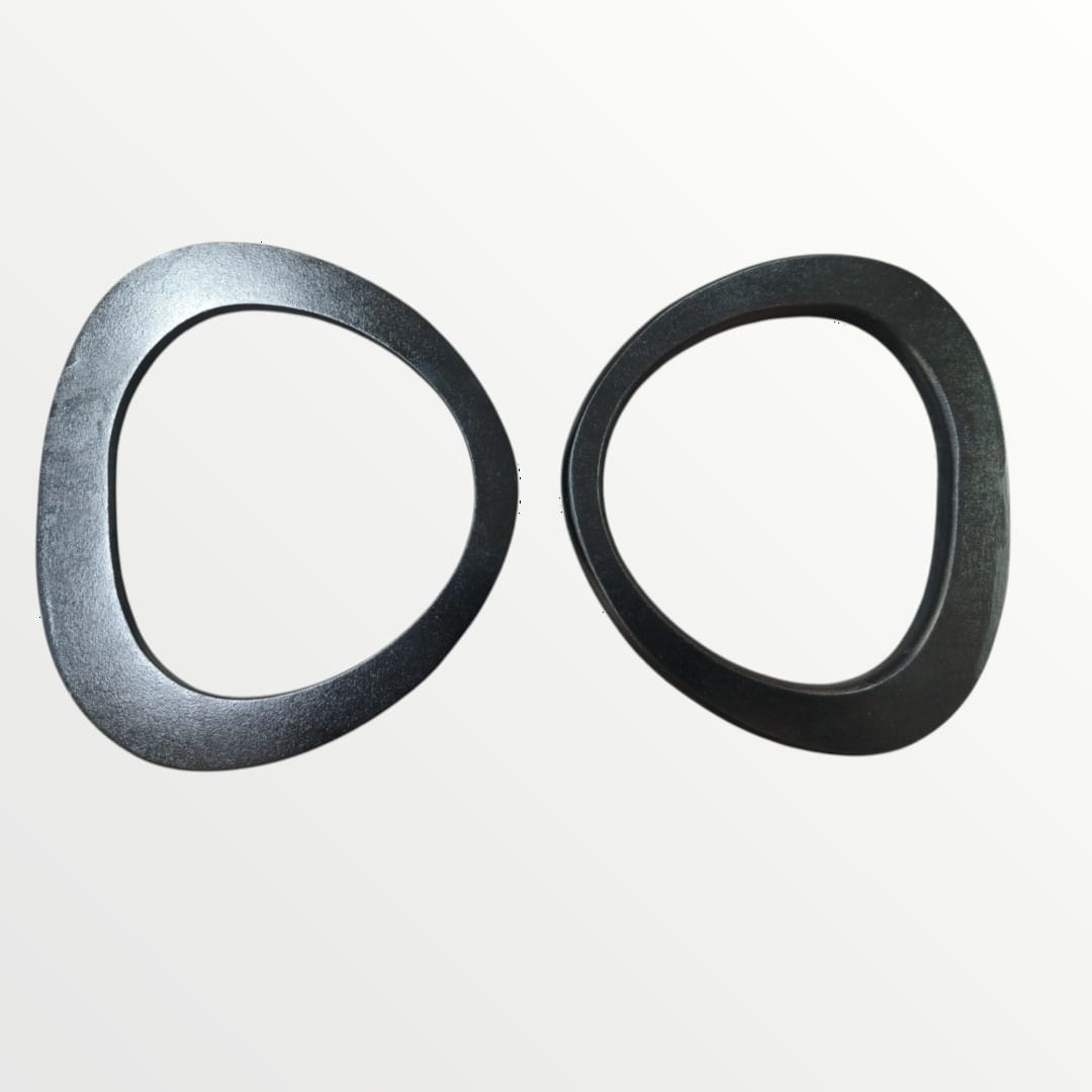 Wooden Bag Handle - Black - Oval Shaped - 15 x 13cm (SOLD IN A SET OF 2)