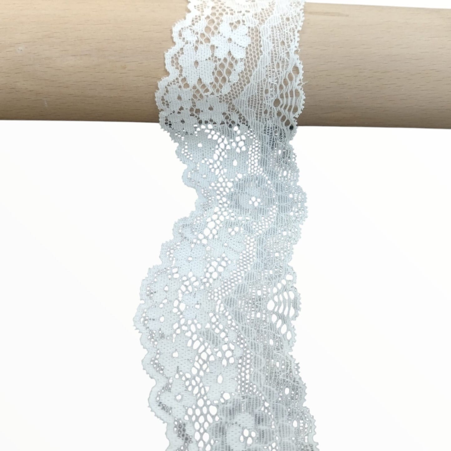 Stretch Lace - 5cm - White(SOLD PER METRE)
