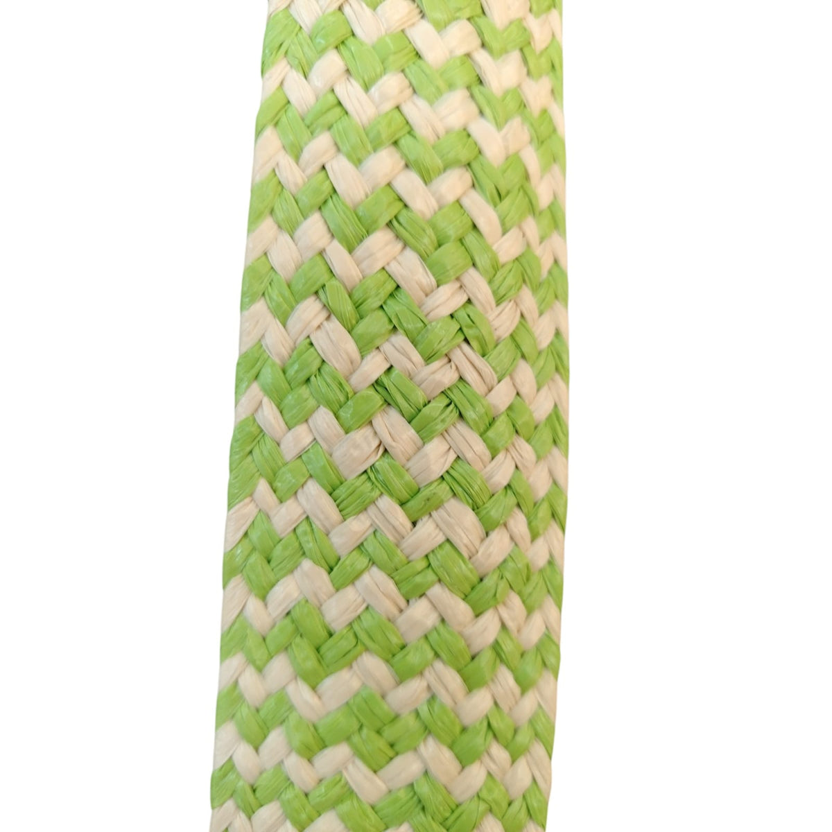 Raffia Weave - 5cm - Lime/Cream (SOLD PER METRE & ROLL)