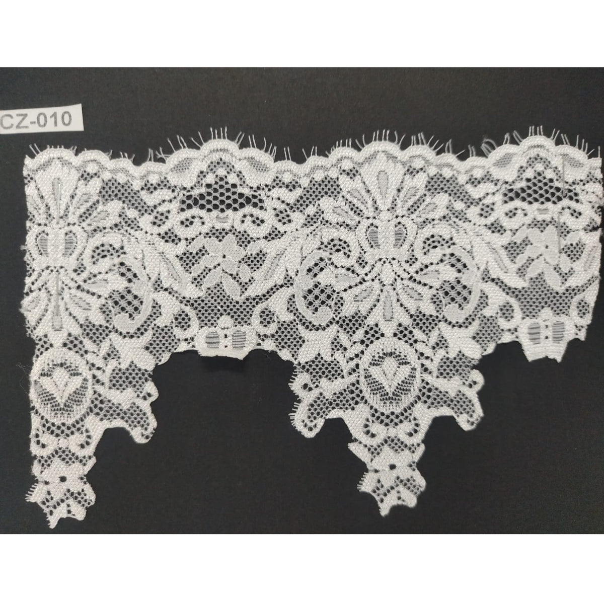 Stretch Lace - 11.5cm - White (SOLD PER METRE)