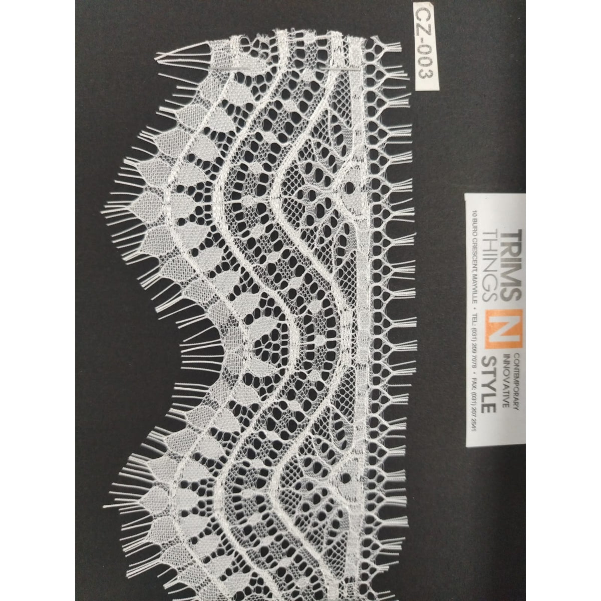 Eyelash Lace -9.5cm - White (SOLD IN 3m Pieces)