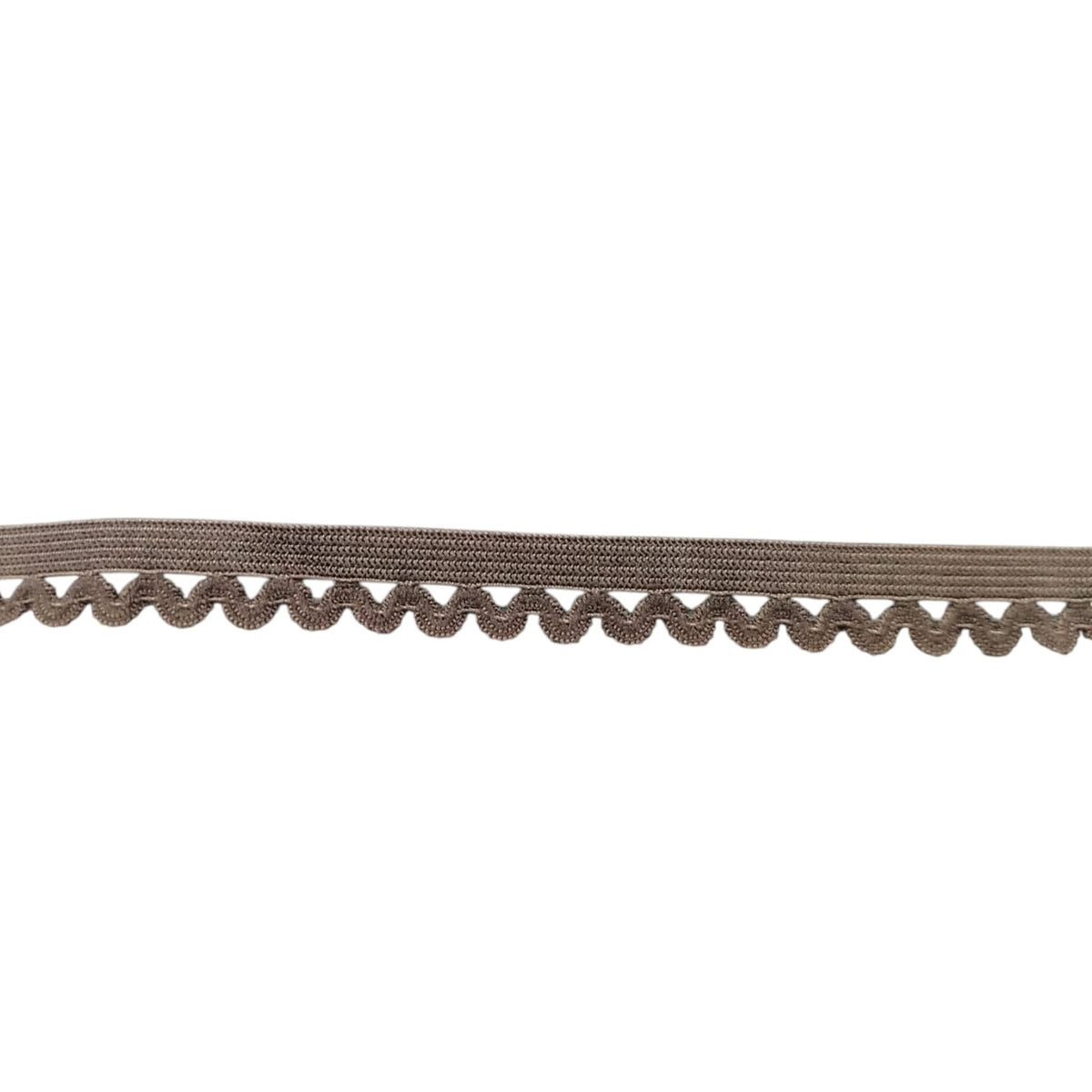 Elastic Ric Rac 12mm -Brown (SOLD PER METRE)