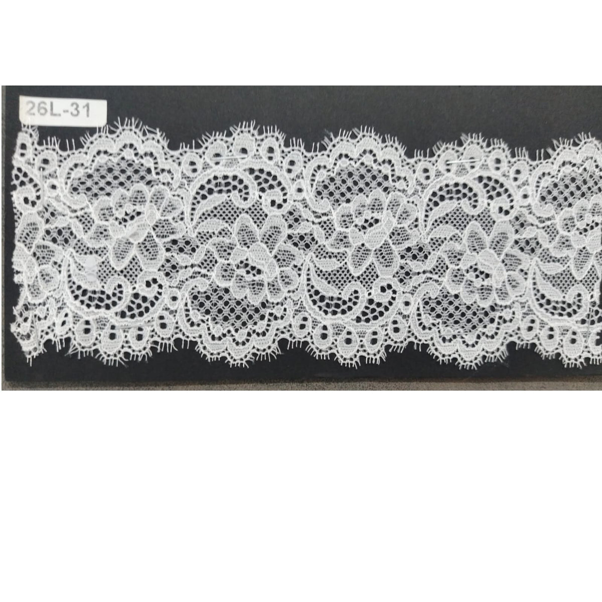 Stretch Lace - 9cm - White (SOLD PER METRE)