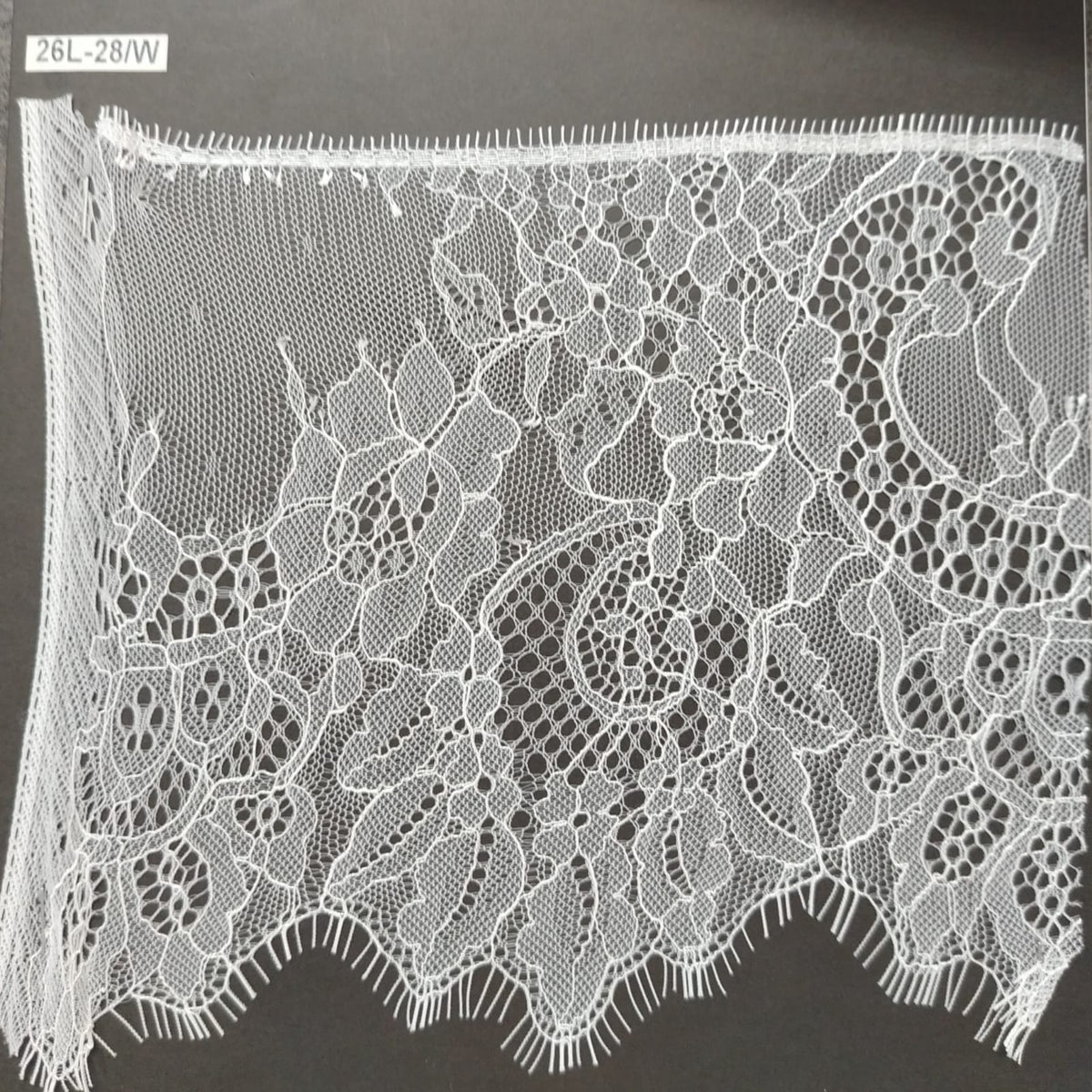 Eyelash Lace - 17cm - White (SOLD IN 3m Pieces)