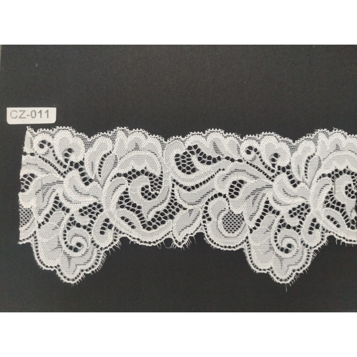 Stretch Lace - 8.5cm - White (SOLD PER METRE)