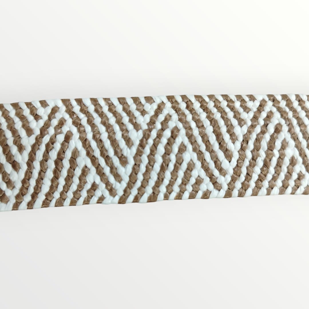 4cm Hessian Elastic - White/Brown (SOLD PER METRE AND PER ROLL)