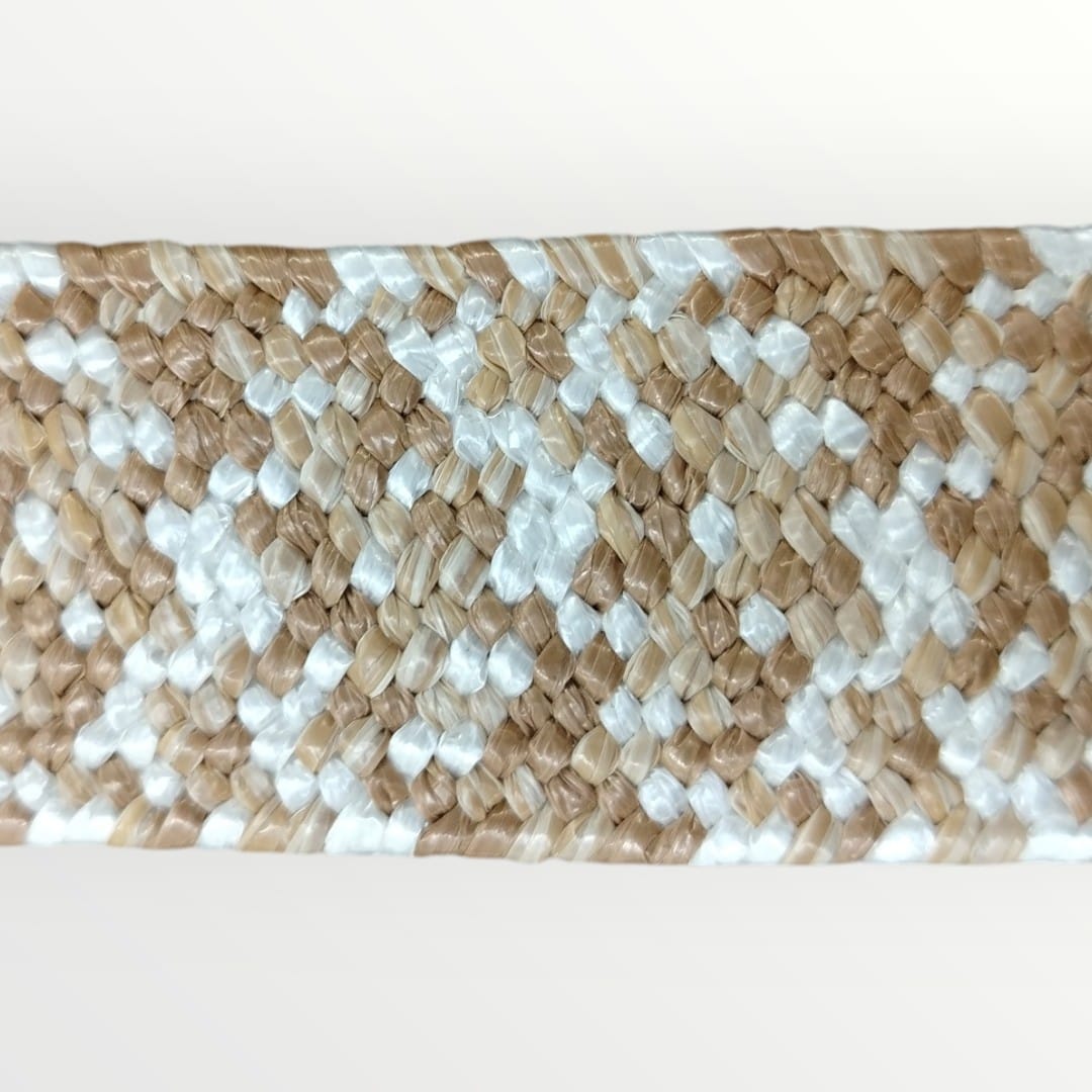 4cm Hessian Elastic - Light Brown/White (SOLD PER METRE & PER ROLL)