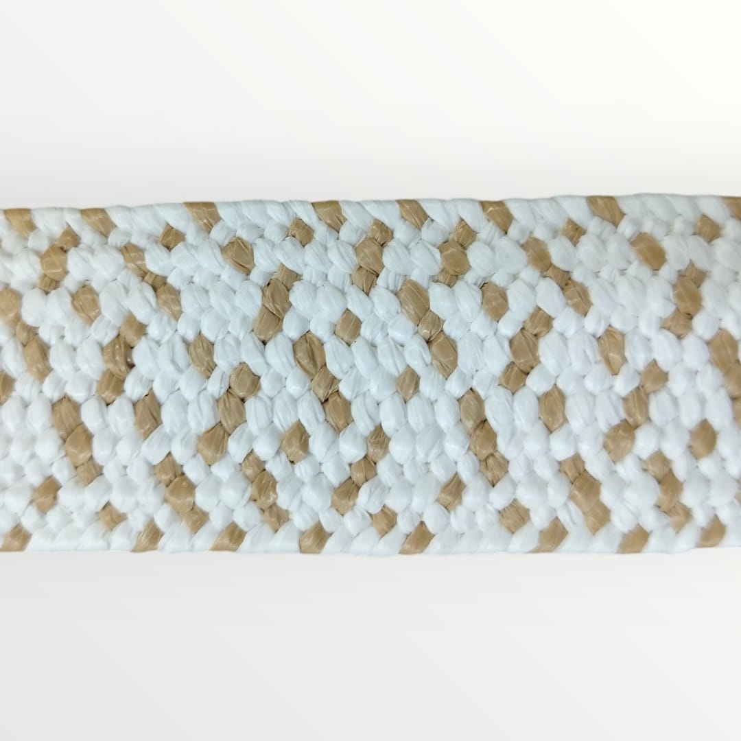 4cm Hessian Elastic - White/Light Brown (SOLD PER METRE & PER ROLL)