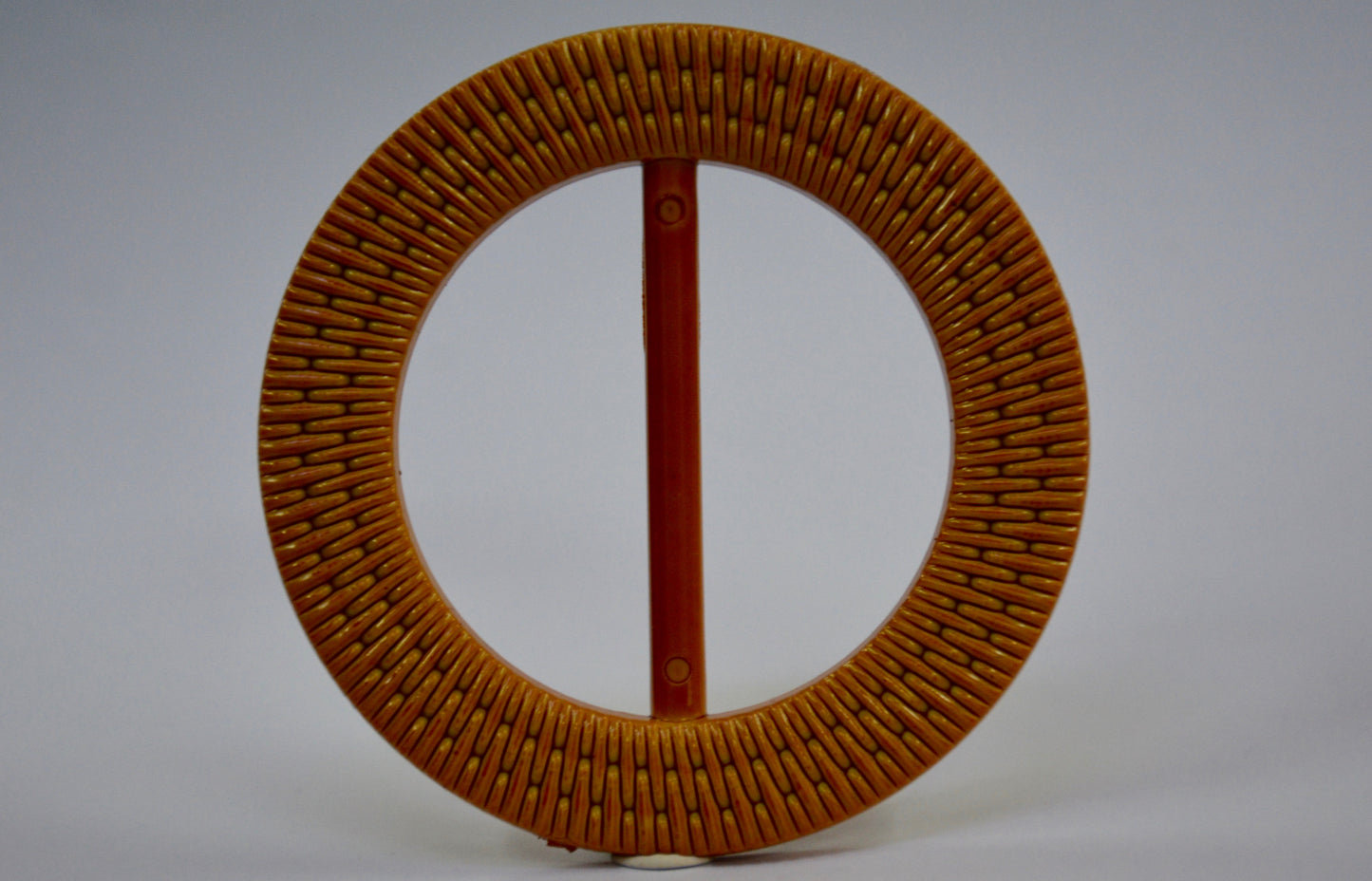 Wooden-Look Round Weave Buckle(Tan) (40mm inner)