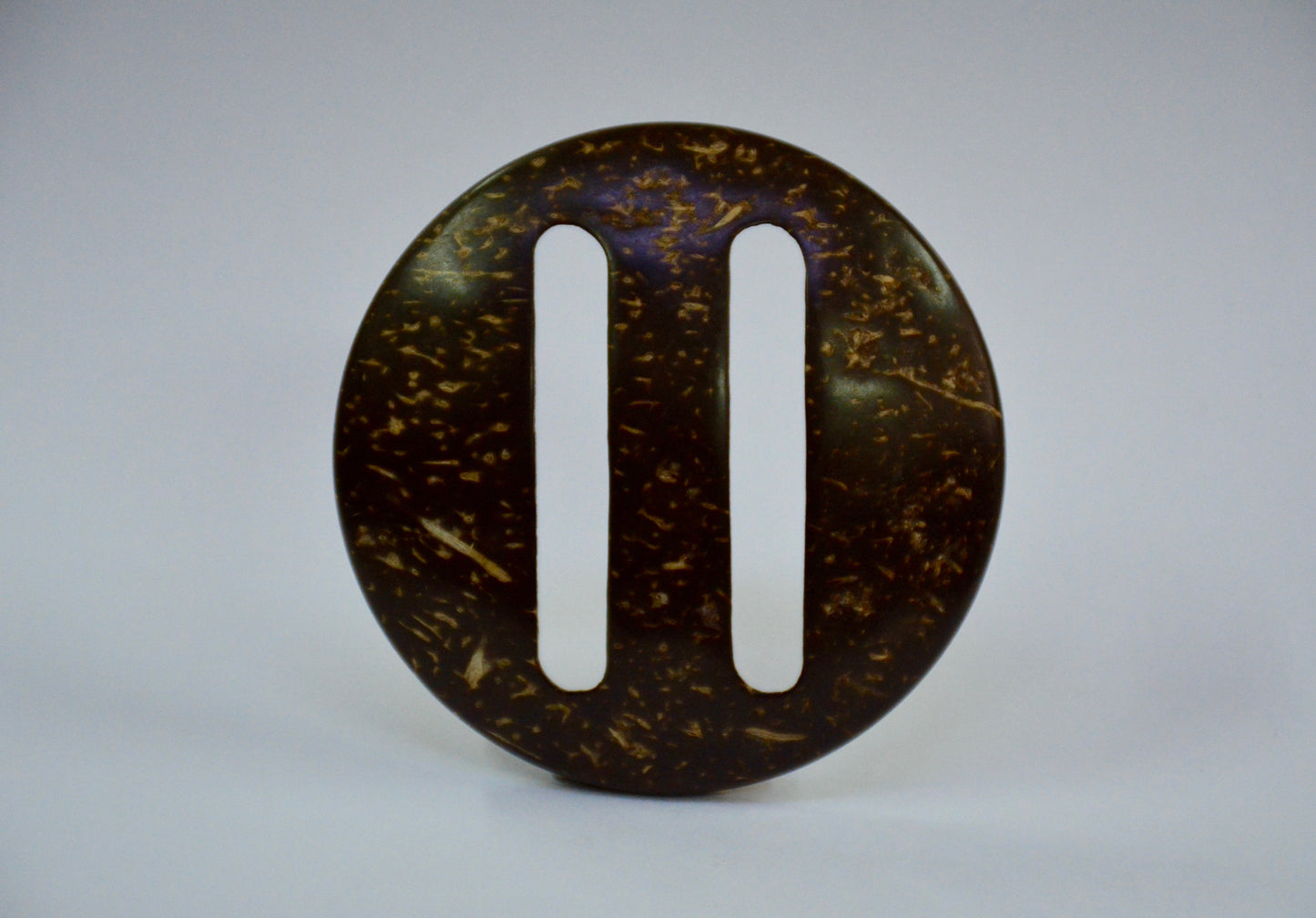 Choc Coconut Round Buckle (38mm Outer Diameter) (21mm Inner Slit Diameters)