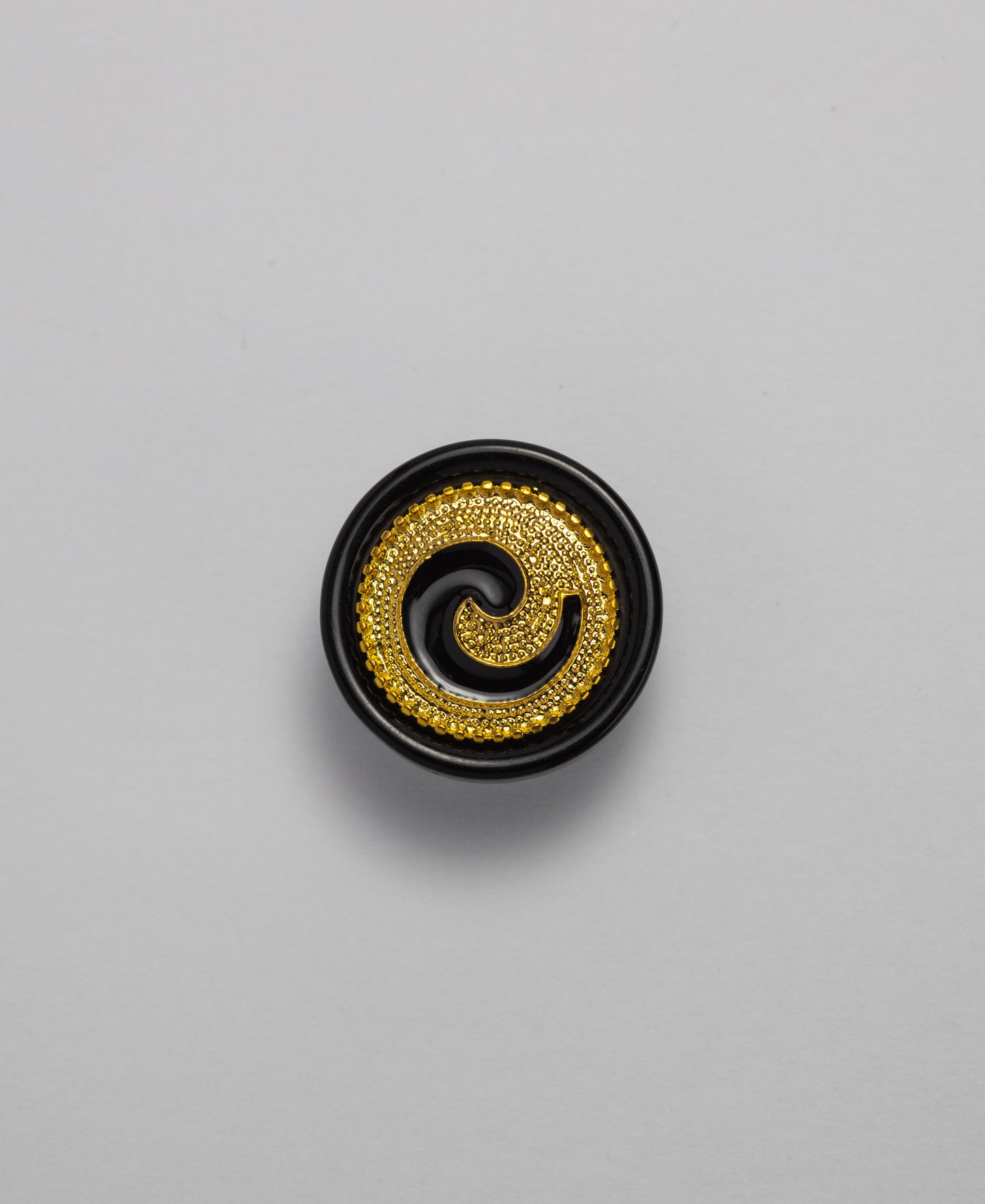 Swirl Buttons - Shank - 25mm - Black/Gold (SOLD IN PACKS OF 5)