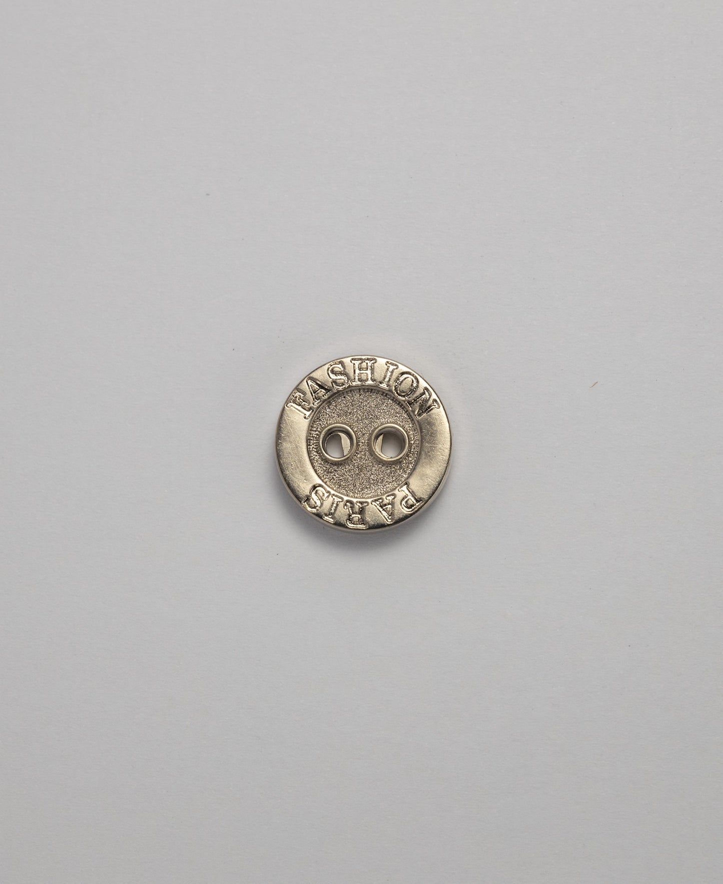 ABS Buttons - 2 Hole - 15mm - "Paris Fashion" Silver (PACK OF 10)