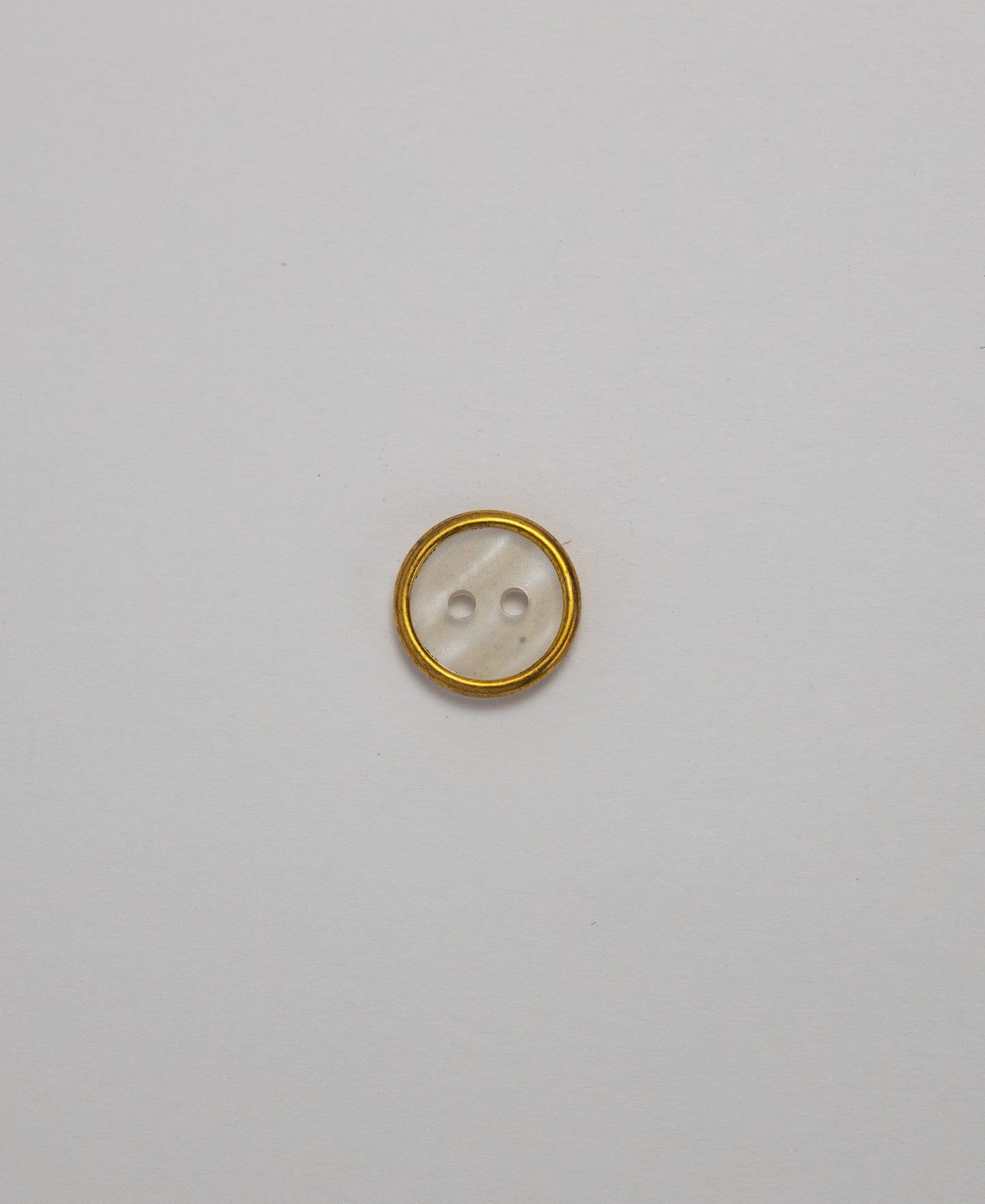 Acrylic Rim Button - 2 Hole - 11.5mm - Gold (SOLD IN PACKS OF 10)