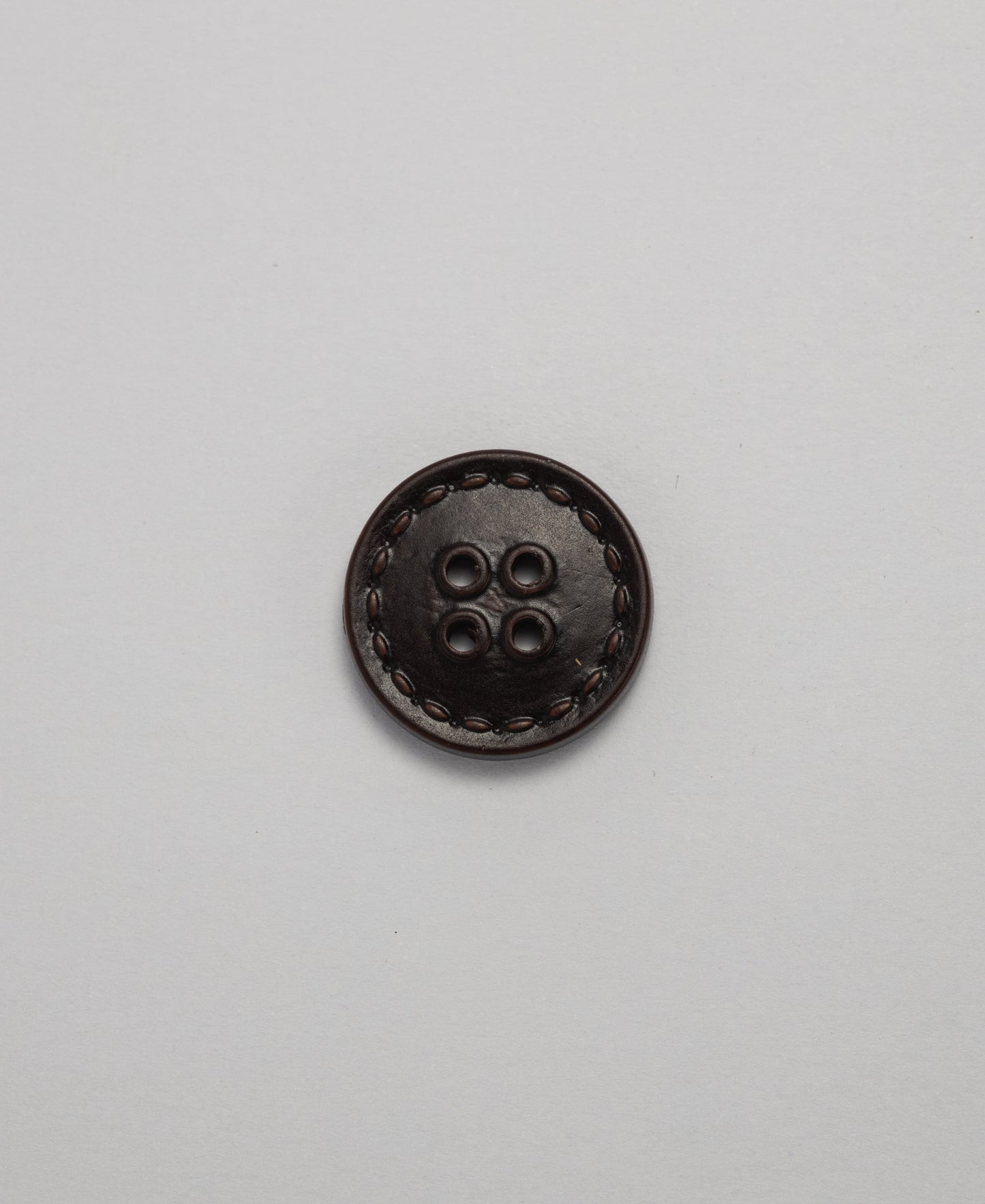 Leather Look Buttons - 4 Hole - 21mm - Chocolate (SOLD IN PACKS OF 10)