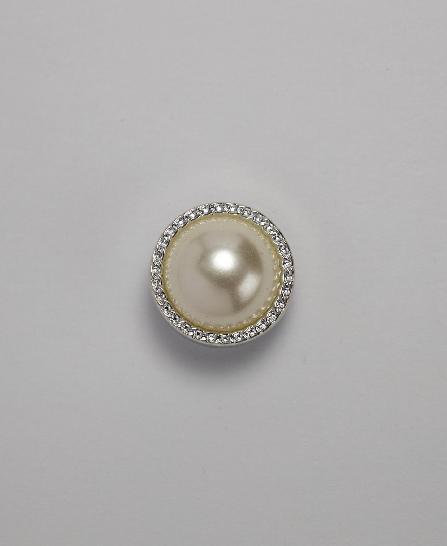 Pearl Detailed Rim Buttons - Shank - 21mm - Silver (SOLD IN PACKS OF 10)