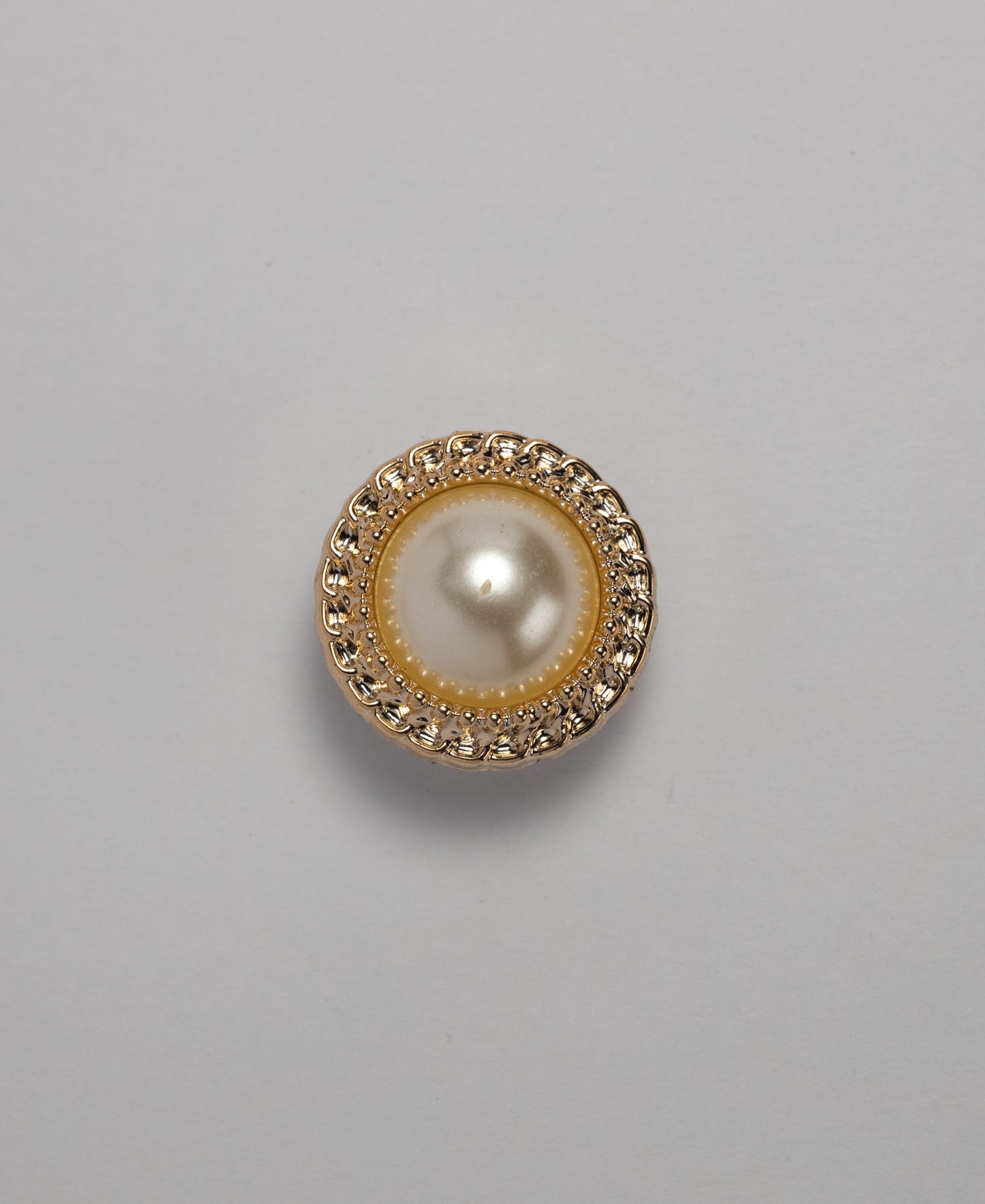 Pearl Detailed Rim Buttons - Shank - 21mm - Gold (SOLD IN PACKS OF 10)