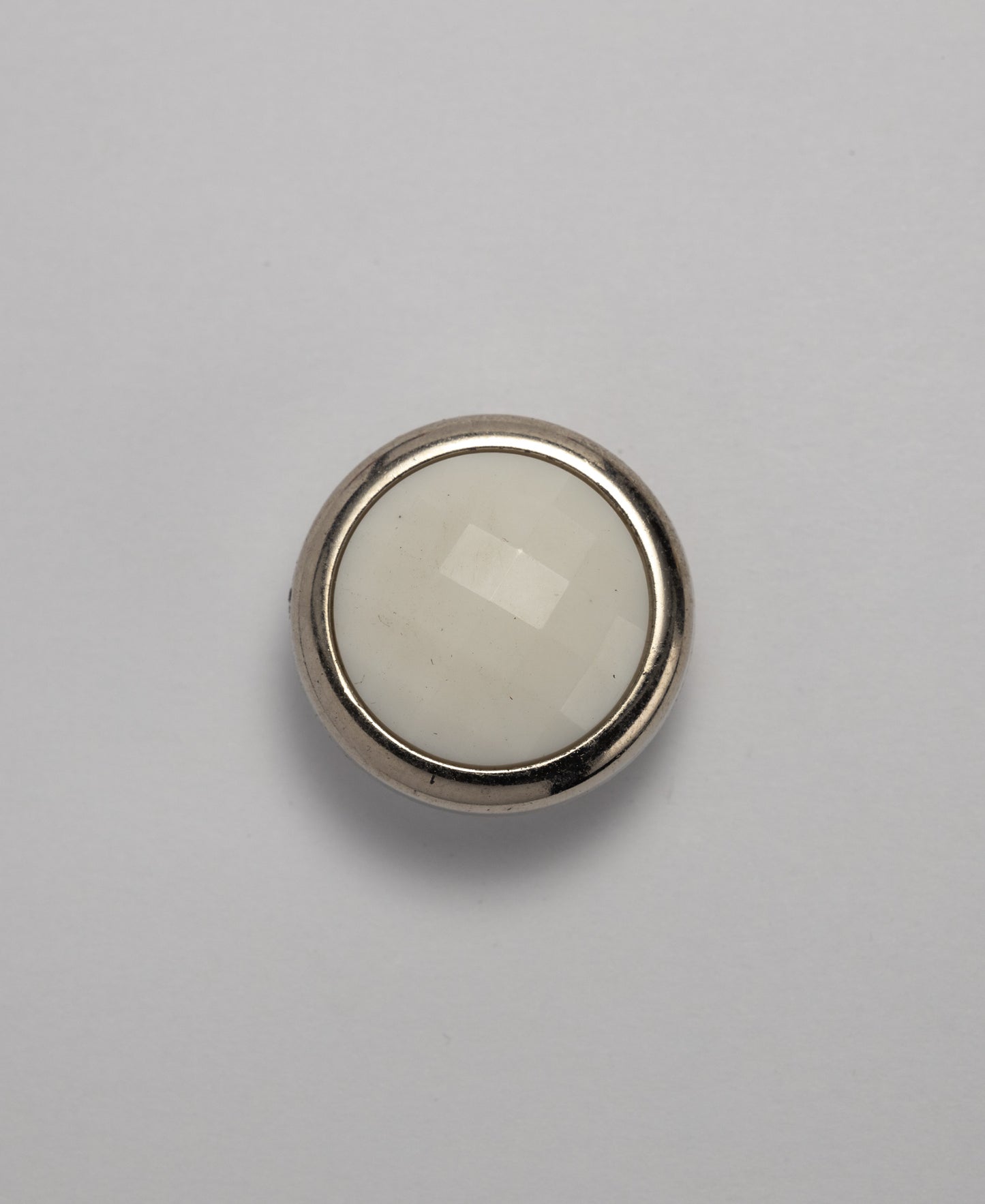 Diamond Patterned Rim Buttons - Shank - 25mm - Nickel (SOLD IN PACKS OF 5)