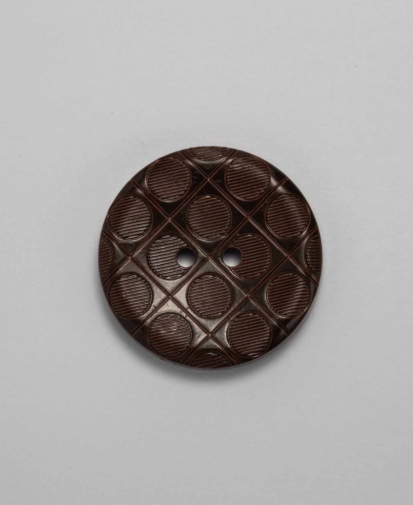 Leather Look Buttons - 2 Hole - 34mm - Brown (SOLD IN PACKS OF 5)