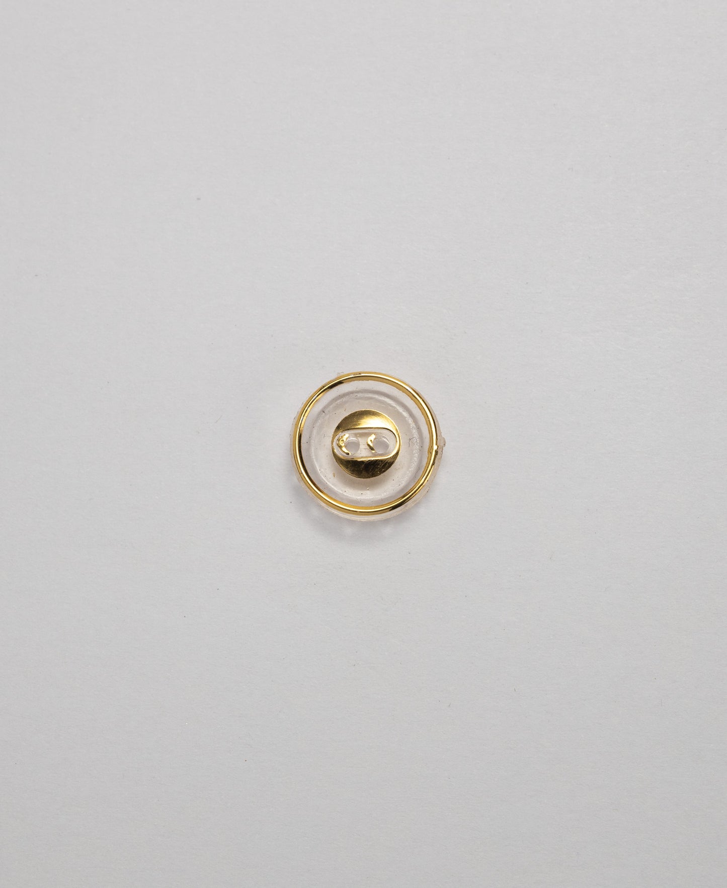 Acrylic Rim Buttons - 2 Hole - 12.5mm - Gold (SOLD IN PACKS OF 10)