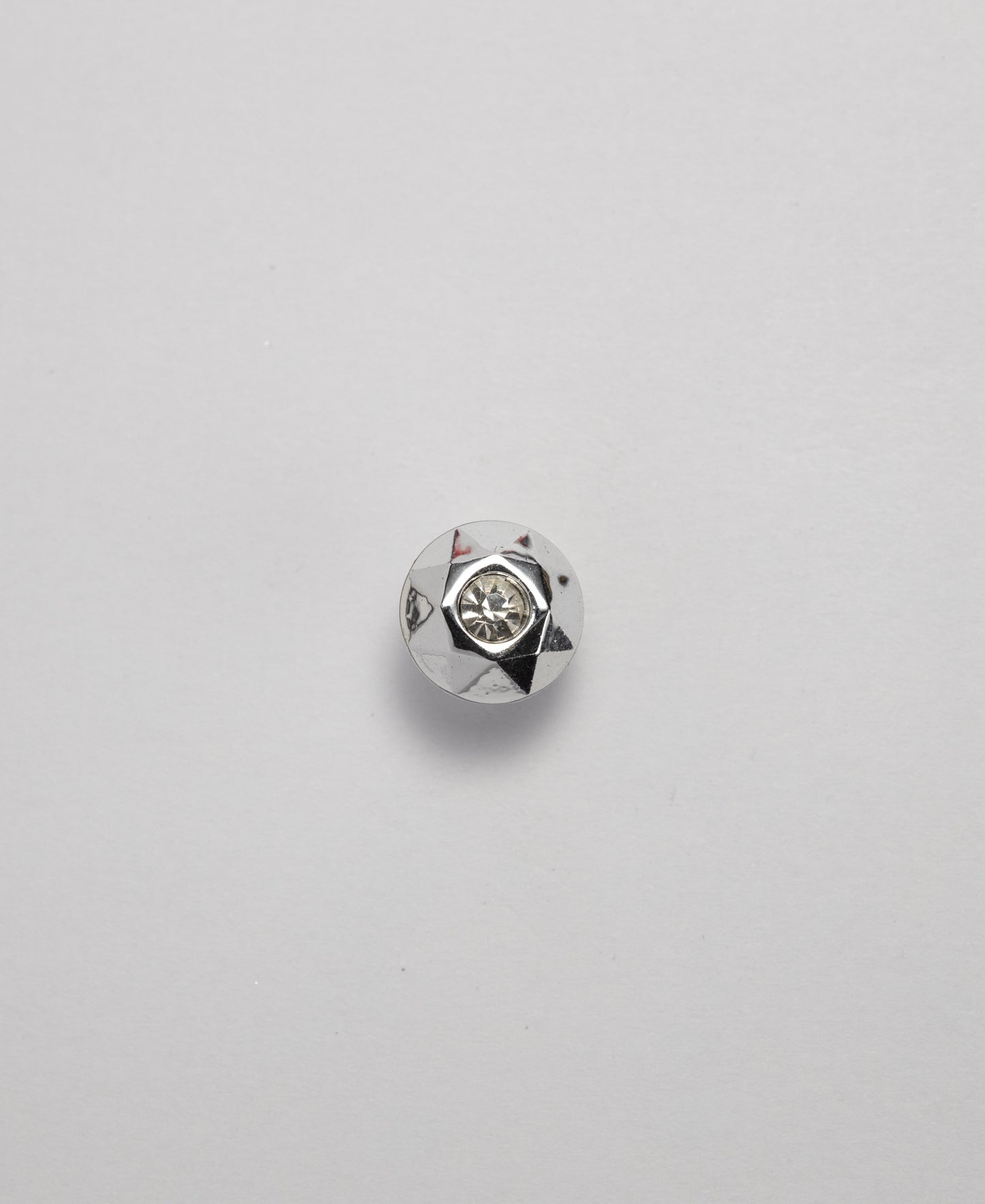 Diamond Patterned Diamante Buttons - Shank - 11.5mm - Silver (SOLD IN PACKS OF 10)
