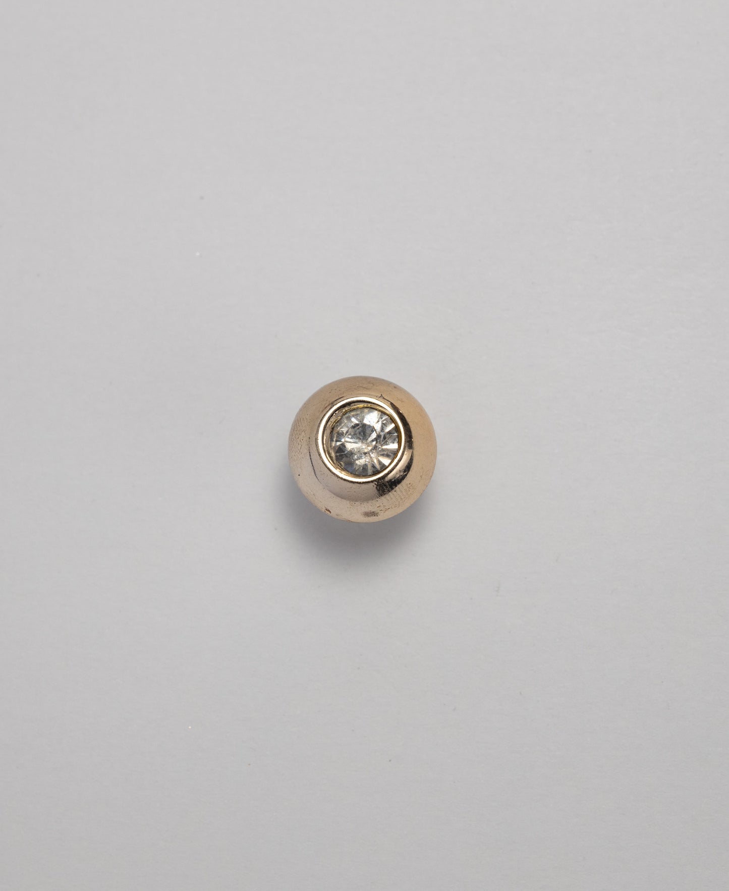 Dome Diamante Buttons - Shank - 12.5mm - Gold (SOLD IN PACKS OF 10)